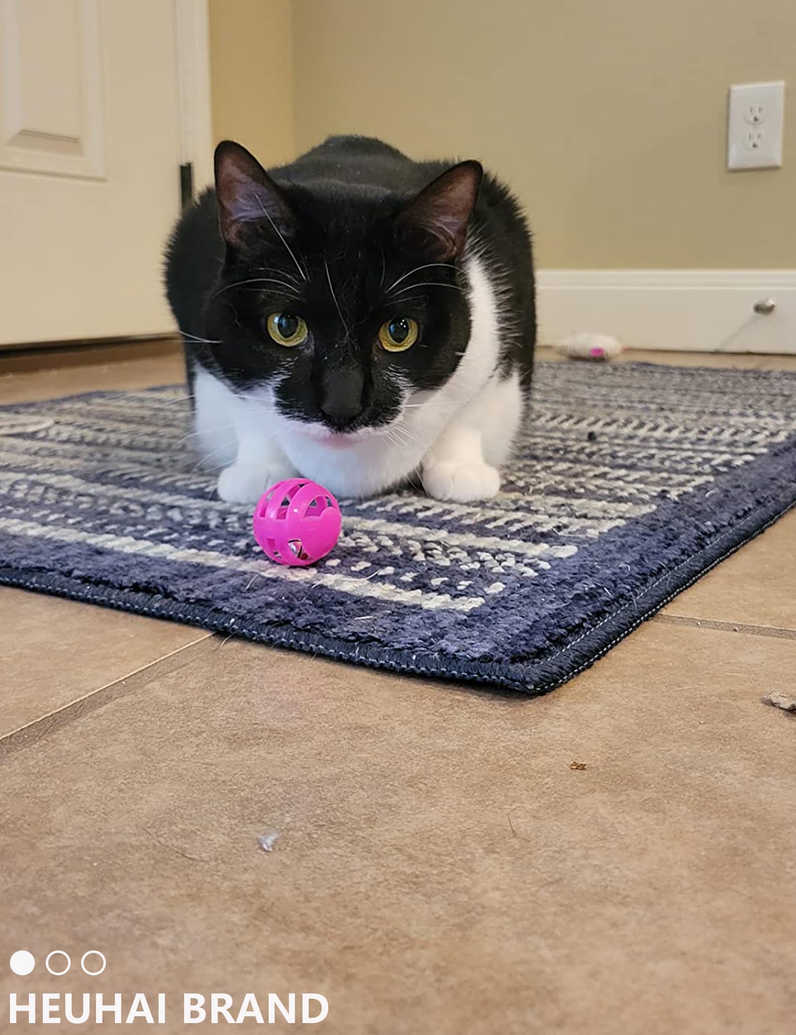 Heuhai 15-Piece Toy Set With Jingle Balls, Mouse & Fuzzy Balls - For Play, Exercise, And Interactive Fun (1.5' - 2.2', Cat Toy