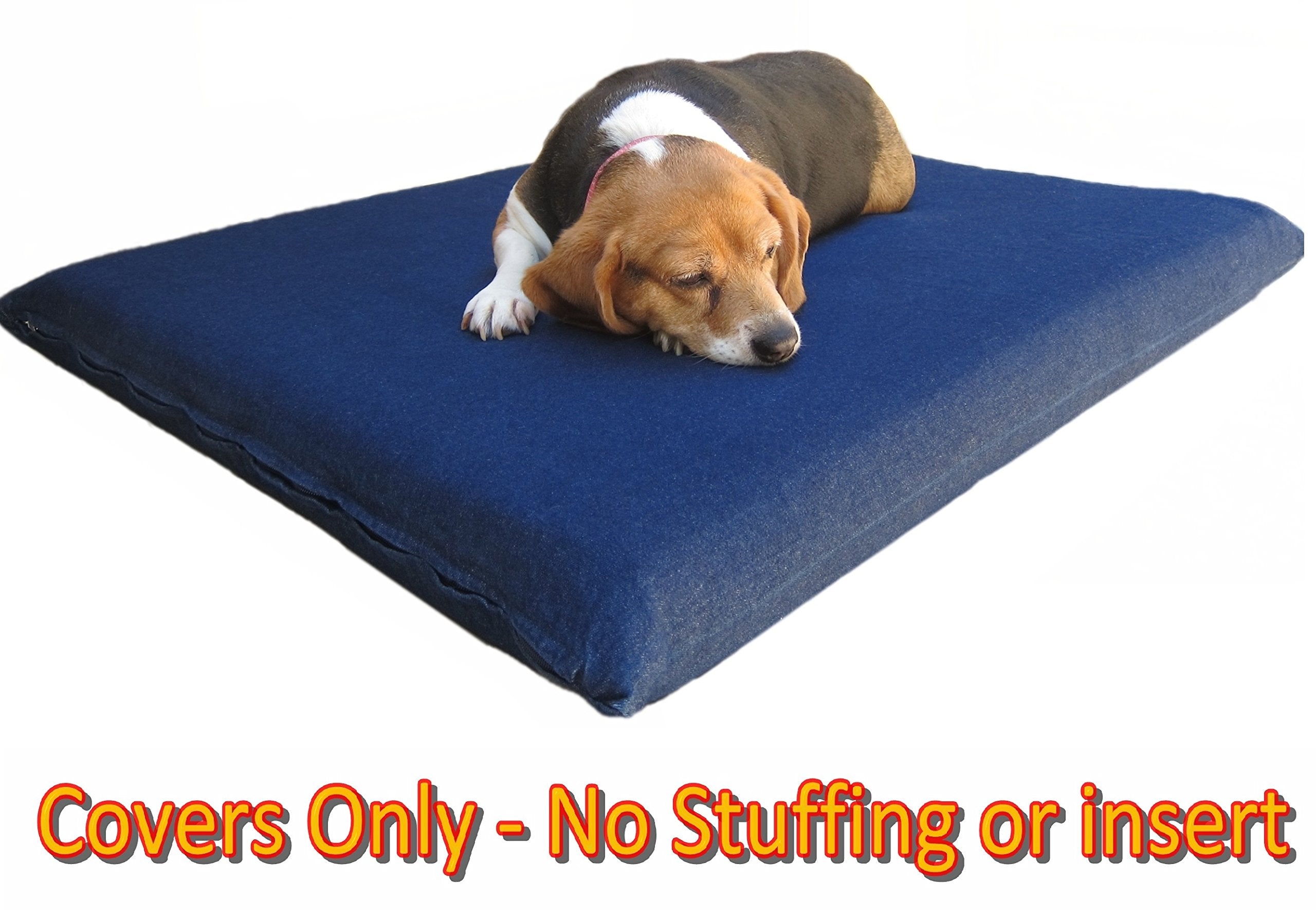 Dogbed4Less Do It Yourself Diy Pet Bed Pillow Duvet Denim Cover With Waterproof Internal Case For Dog Or Cat, Large 48'X29' Blue Color - Covers Only