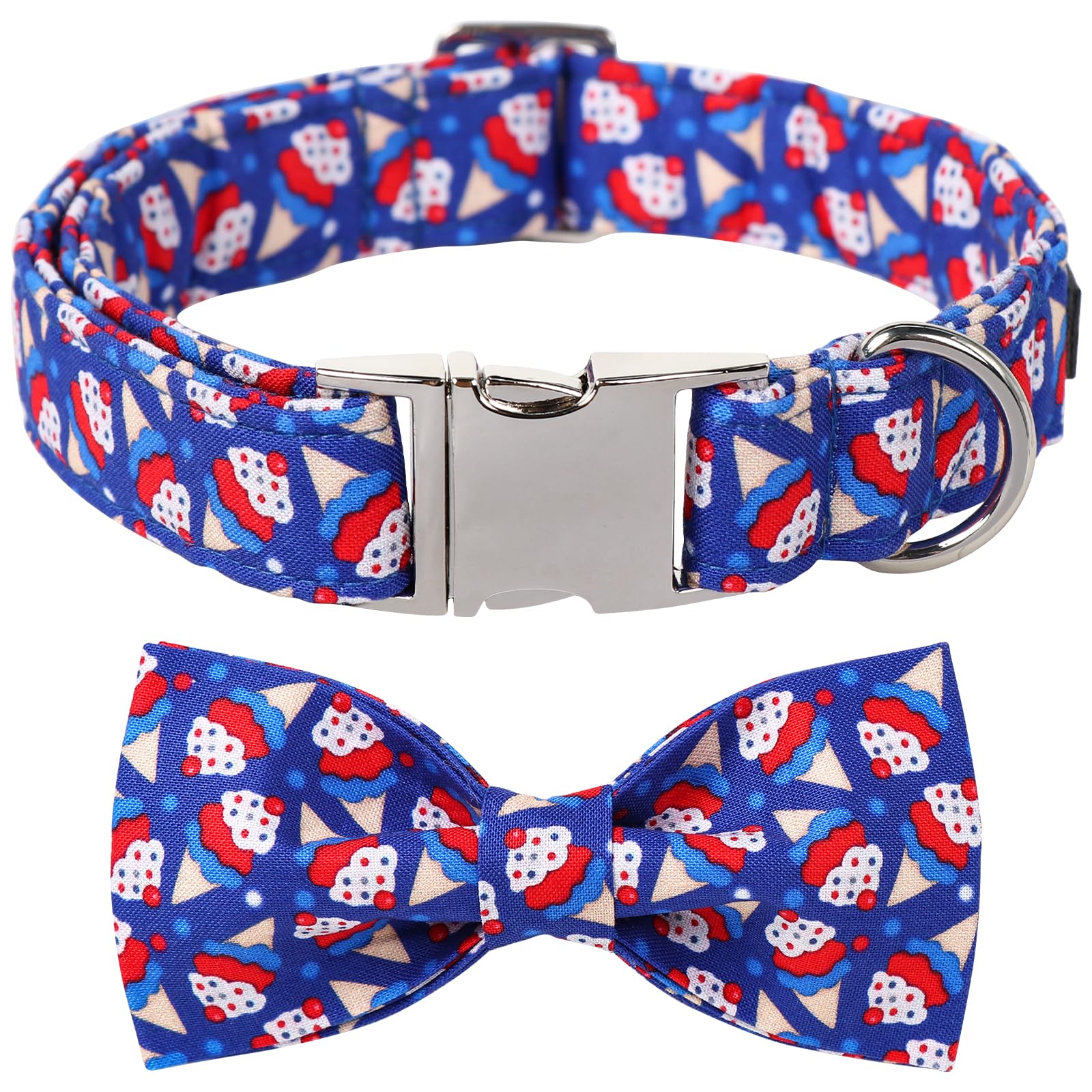 Lionet Paws Design Dogs Collar Cute Adjustable 4Th Of July Collars For Boy Male Small Medium Dogs With Sundae M