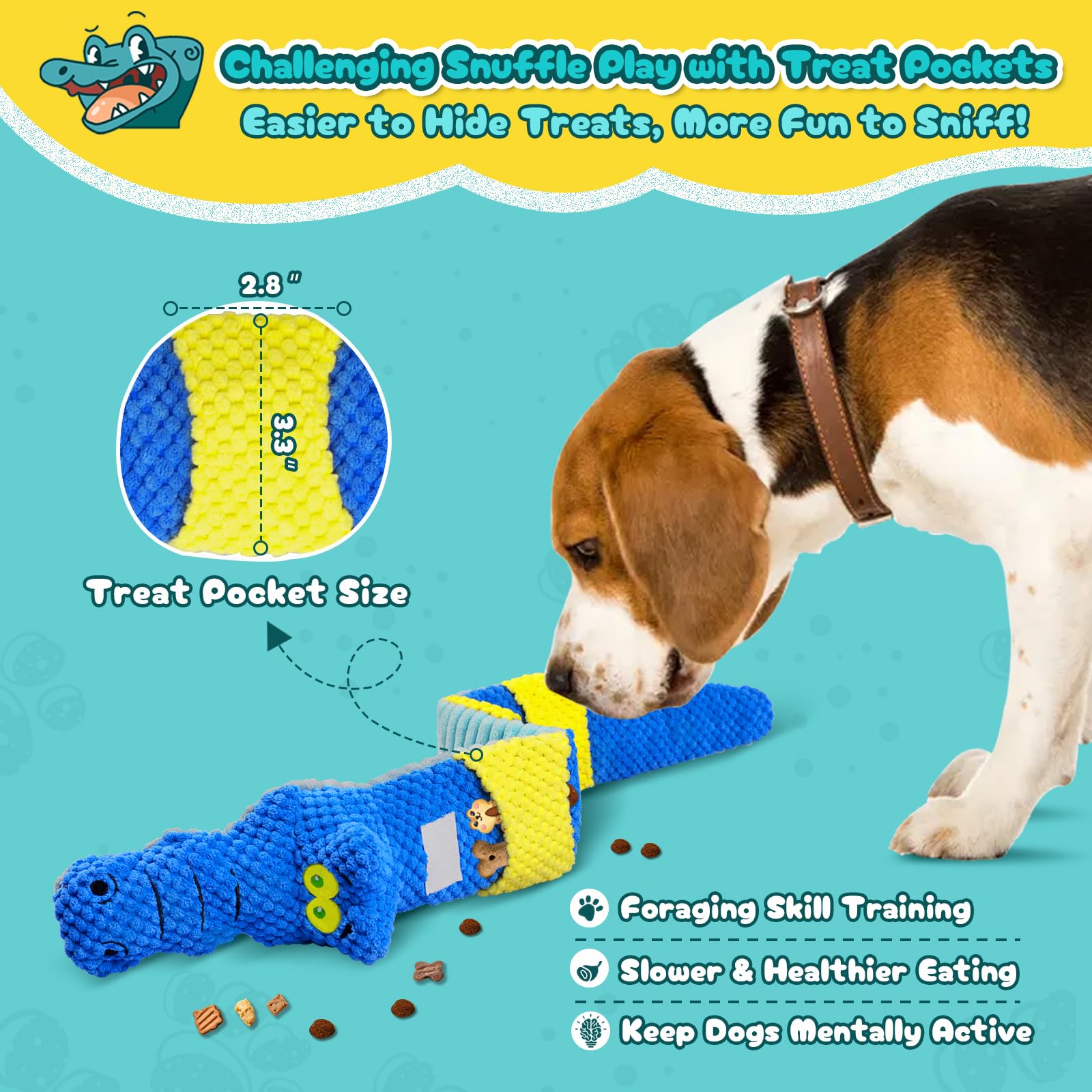 TOOPTATE Interactive Squeaky & Crinkle Dog Puzzle Toys - Plush Dog Enrichment Toys to Keep Them Busy, Cognitive Dog Toys for Sma