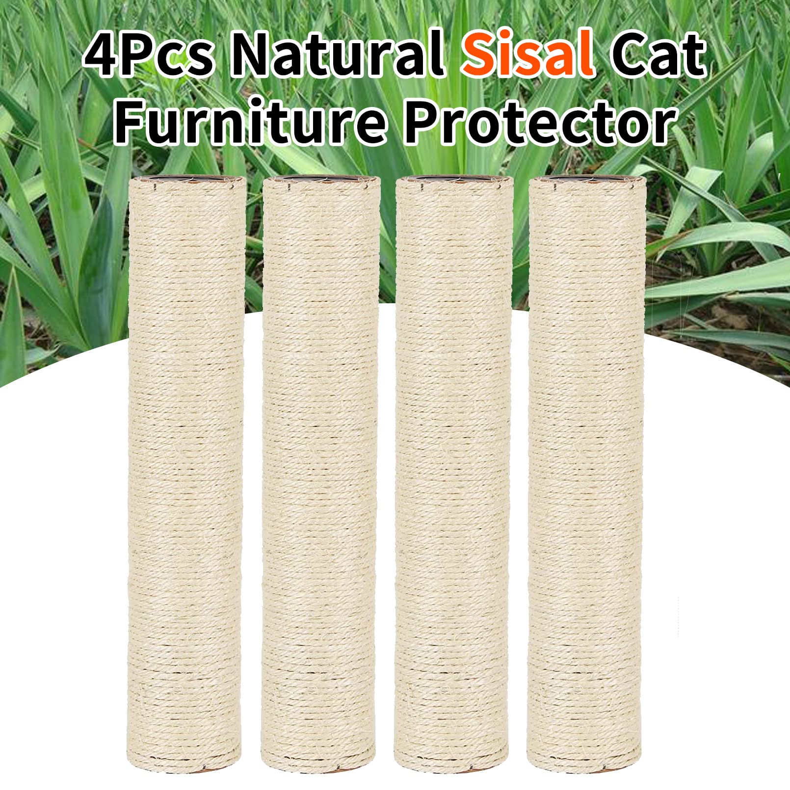 Vcepjh Cat Scratching Post Replacement For Indoor Cats 4Pcs 15.7In Cat Scratch Post Refill Pole Parts Sisal Rope Cat Furniture P