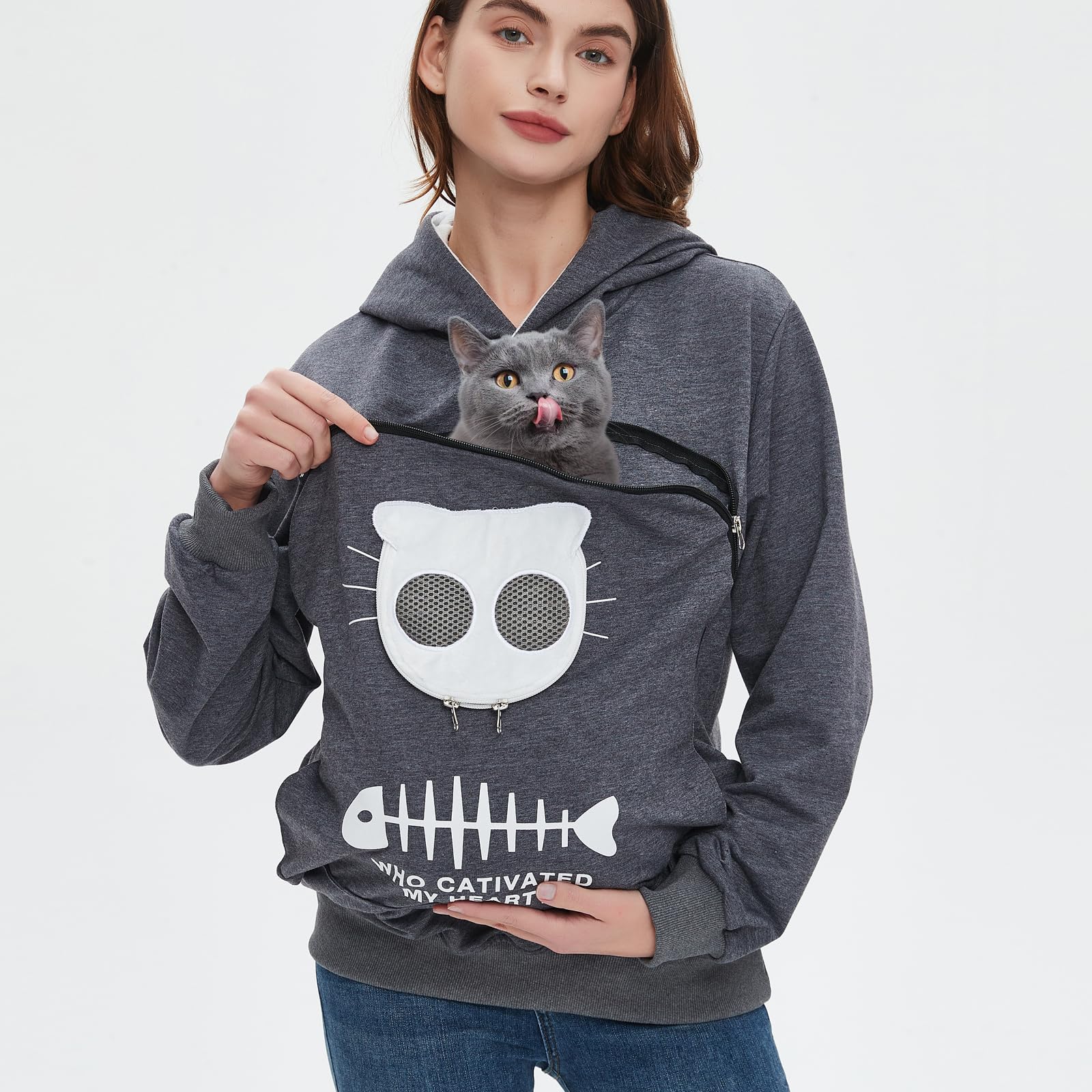 Bombaxceiba Pet Pouch Hoodie, Small Pet Carrier,Dog Cat Pouch Hoodie,Sweatshirt Kangaroo Pocket Holder, Kitty Carrying, With Bre