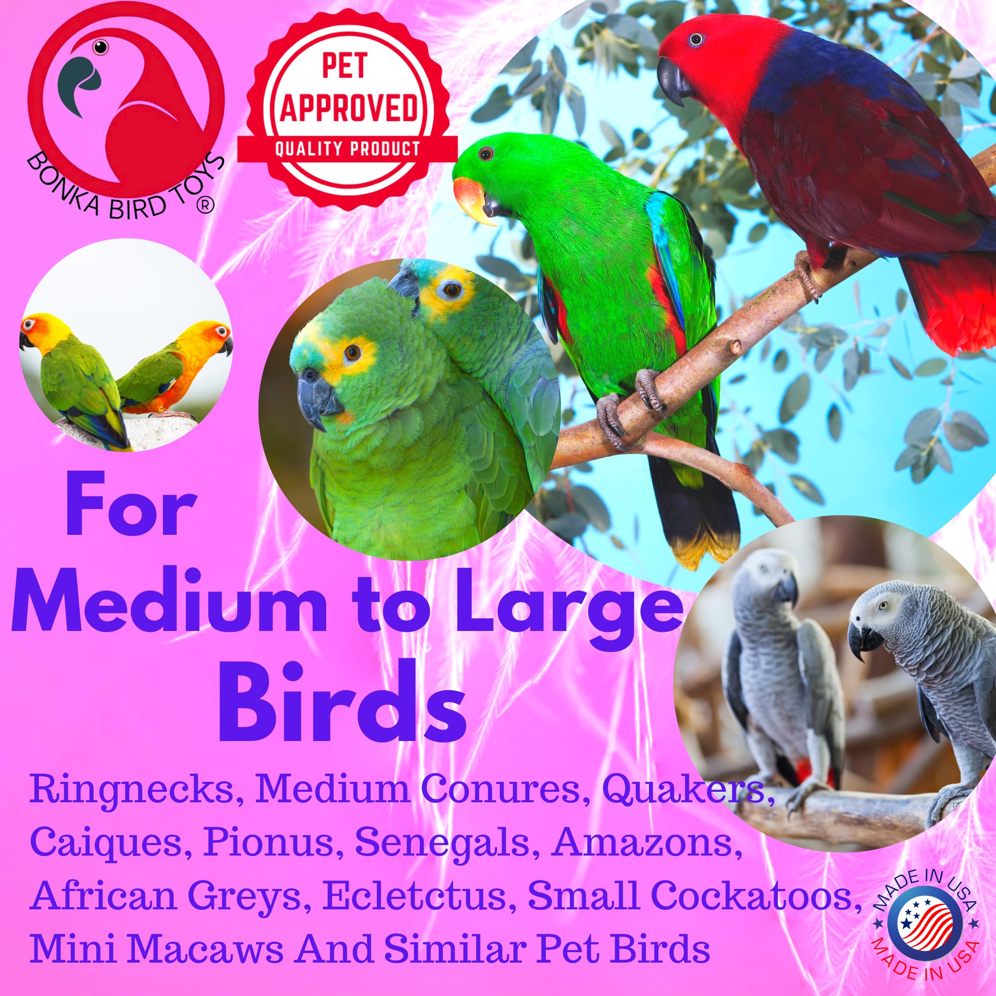 Bonka Bird Toys 1730 Foraging Heart Medium - 9” X 6” - For Conures, Cockatiels, Parakeets, And Similar Breeds