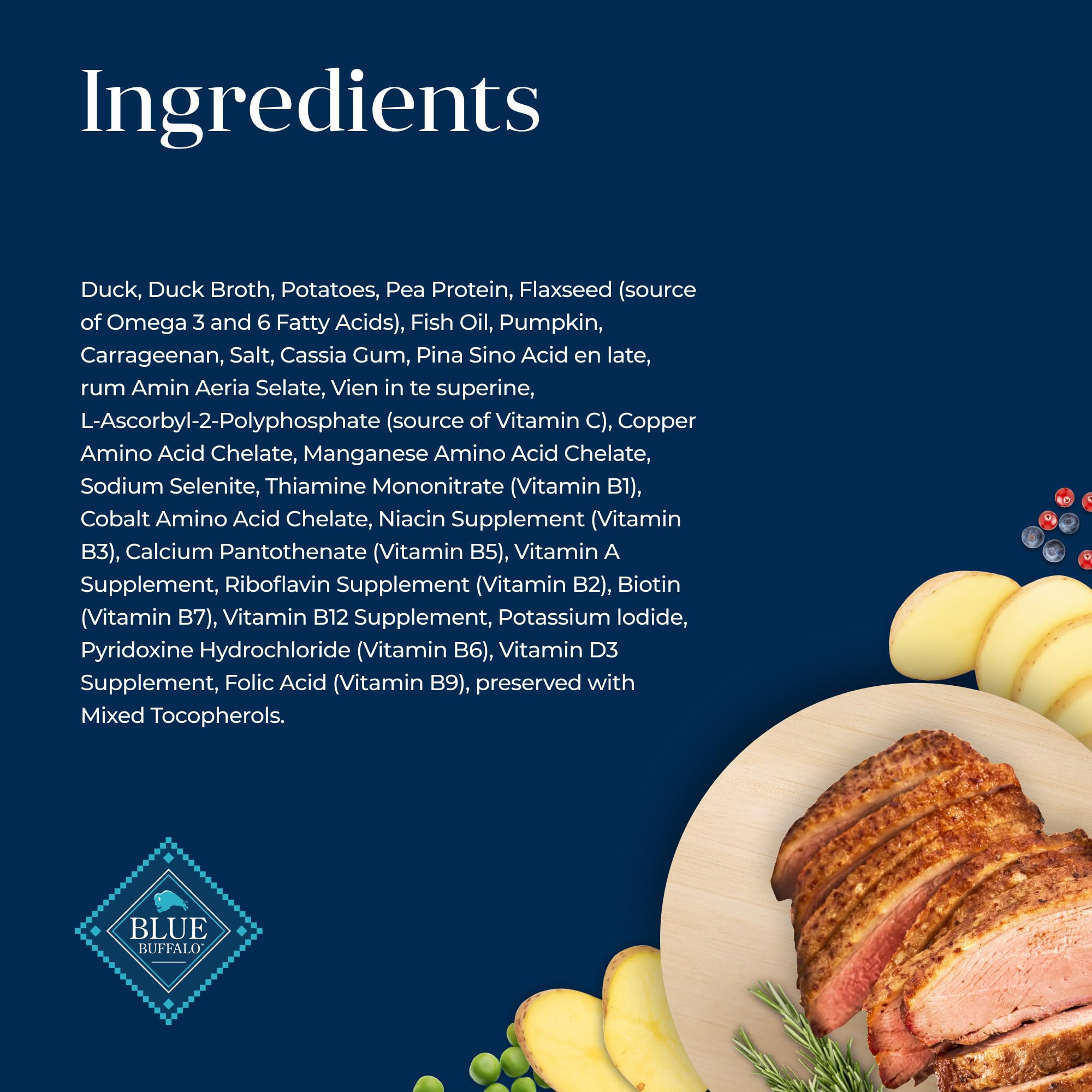 Blue Buffalo Basics Adult Grain-Free Wet Dog Food for Skin & Stomach Care, Limited Ingredient Diet, Duck & Potato Recipe, 12.5-o