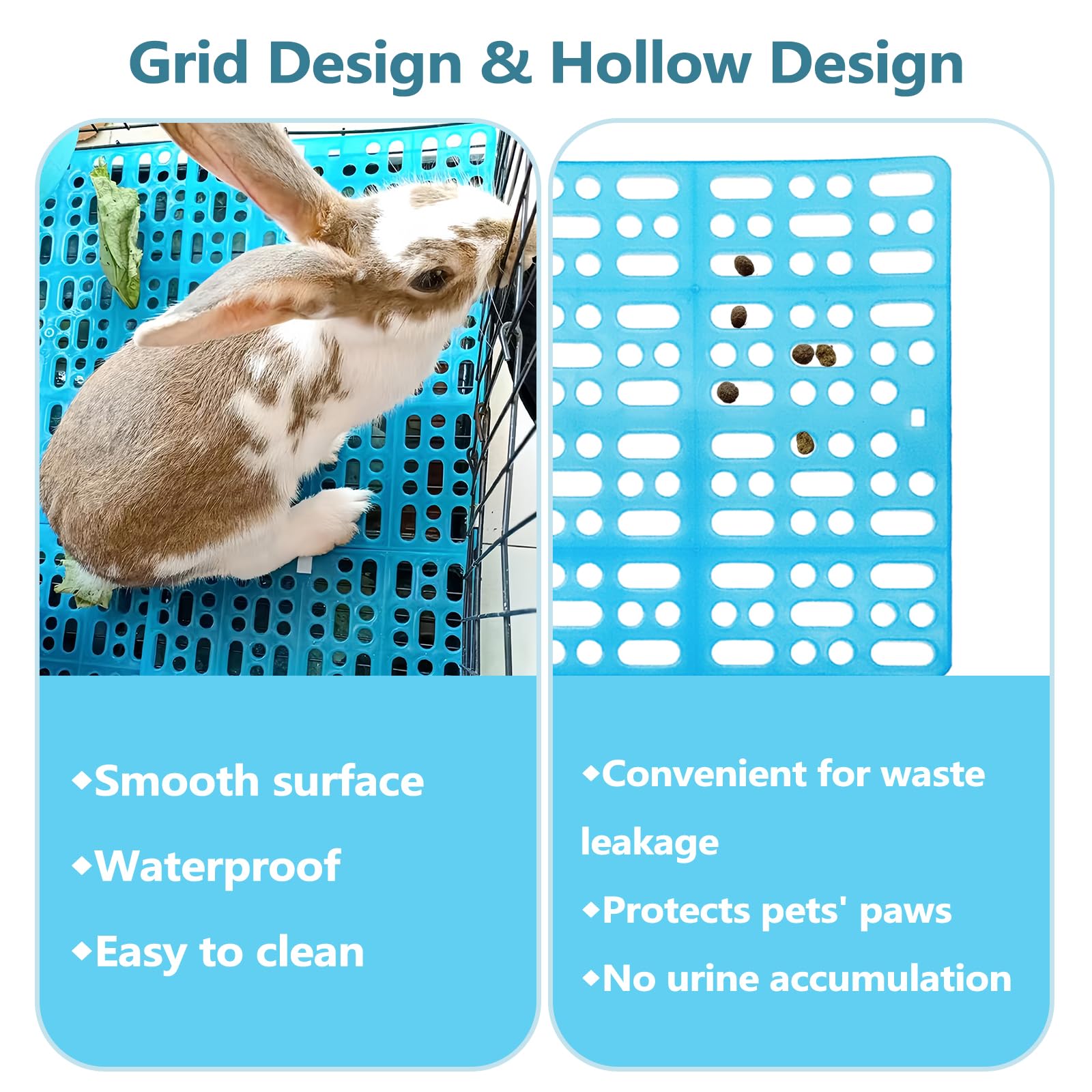 8 Pcs Rabbit Feet Pad Plastic Bunny Cage Floor Mat Foot Resting Hole Leak Water Nest Mat Pet For Small Animal Hamster Rat Chinch