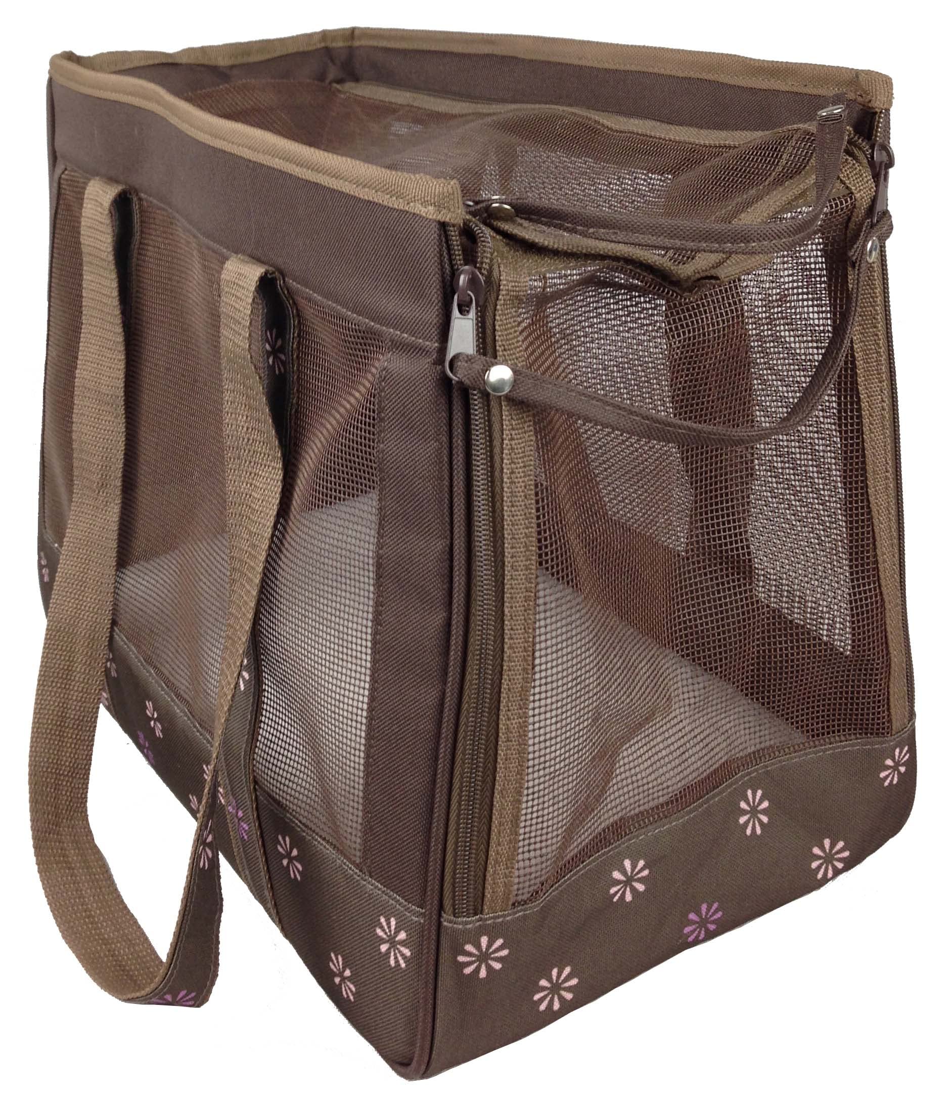 Pet Life Surround-View Fashion Pet Carrier - Travel Airline Approved Dog Carrier With Dual-Mesh Sunroof