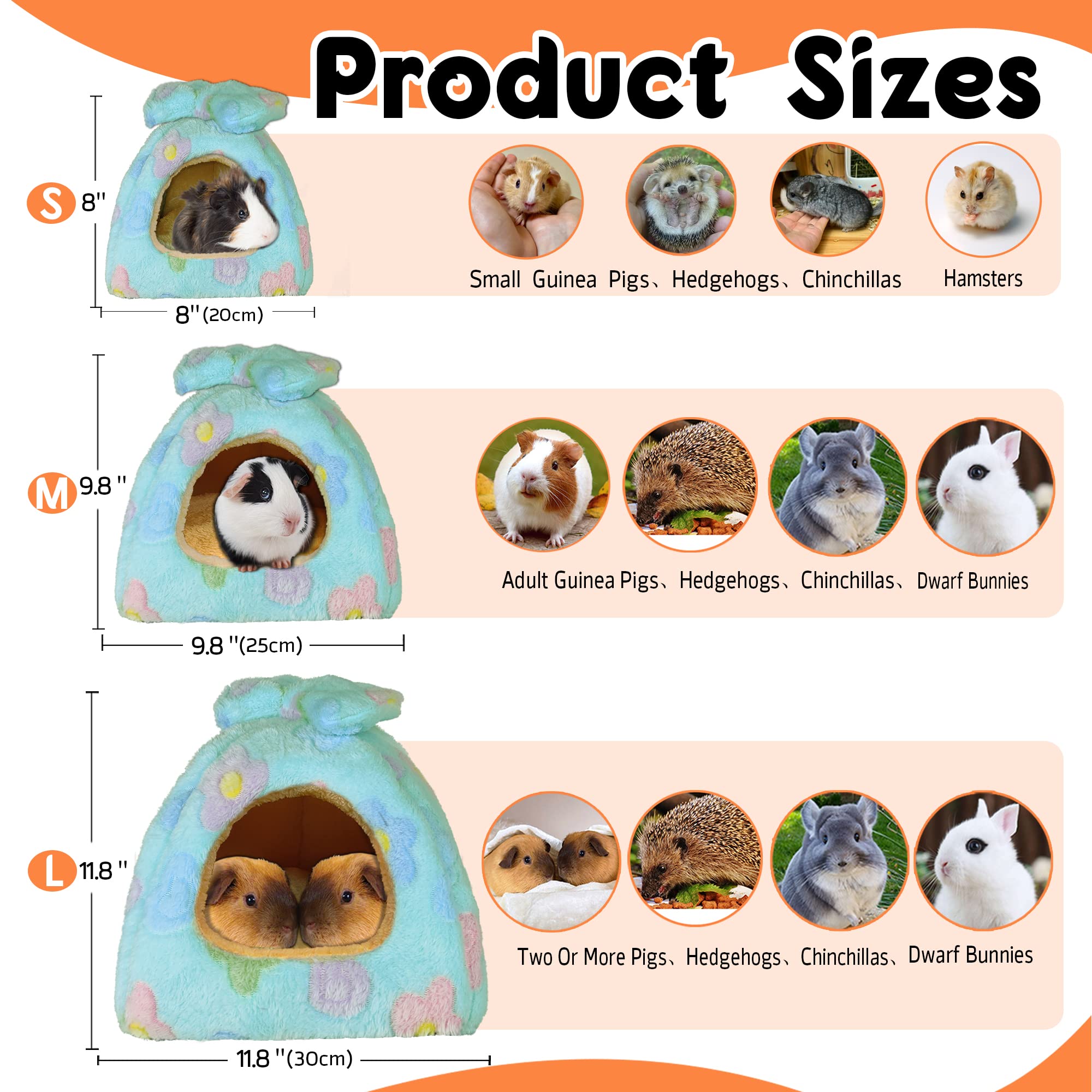 GINIDEAR Guinea Pig Bed, Guinea Pig Hideout House Accessories Warm Bed for Small Animals Hamsters Chinchillas Dwarf Bunnies Hedg