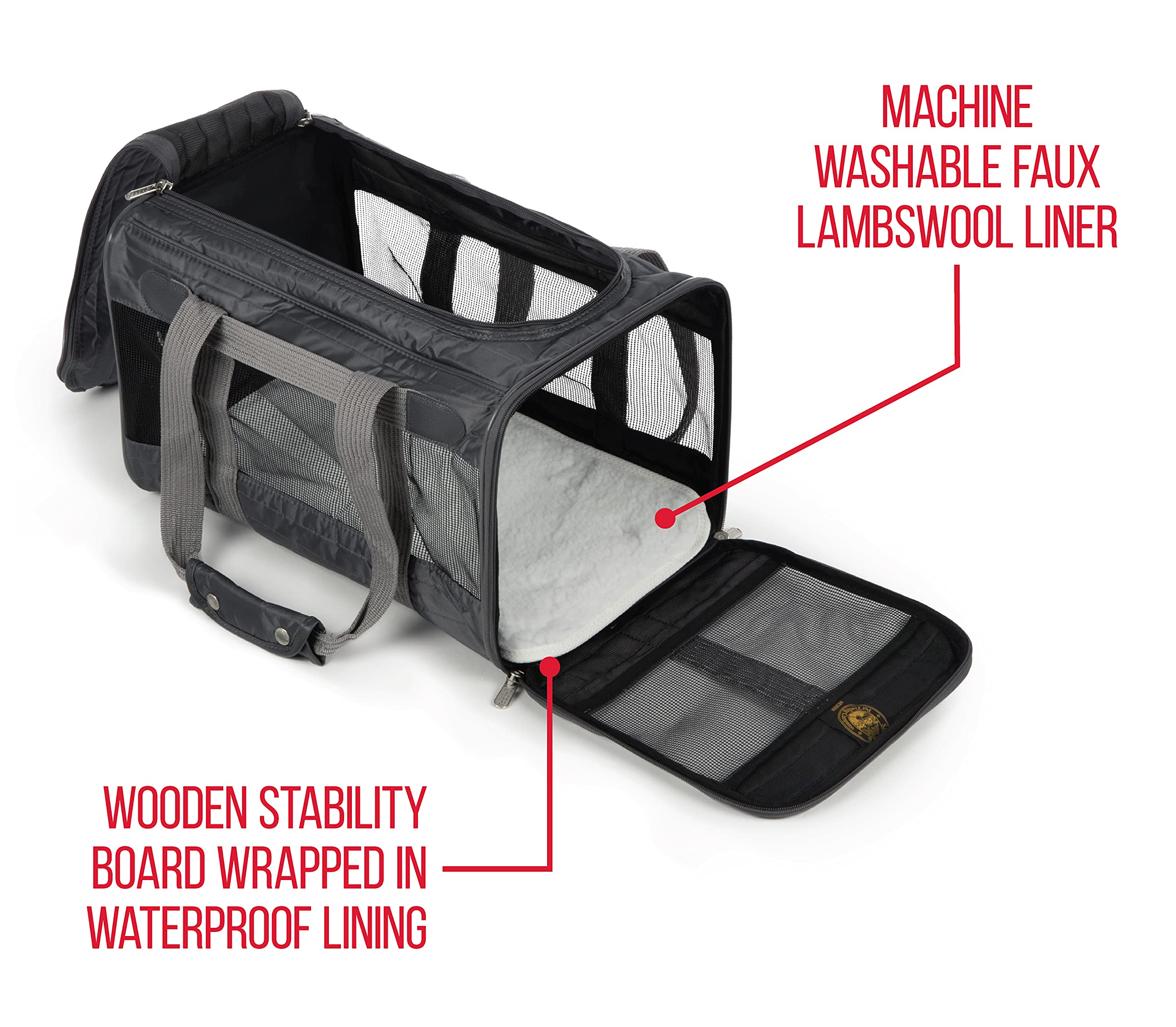 Sherpa Original Deluxe Travel Pet Carrier, Airline Approved & Guaranteed On Board - Charcoal Gray, Small