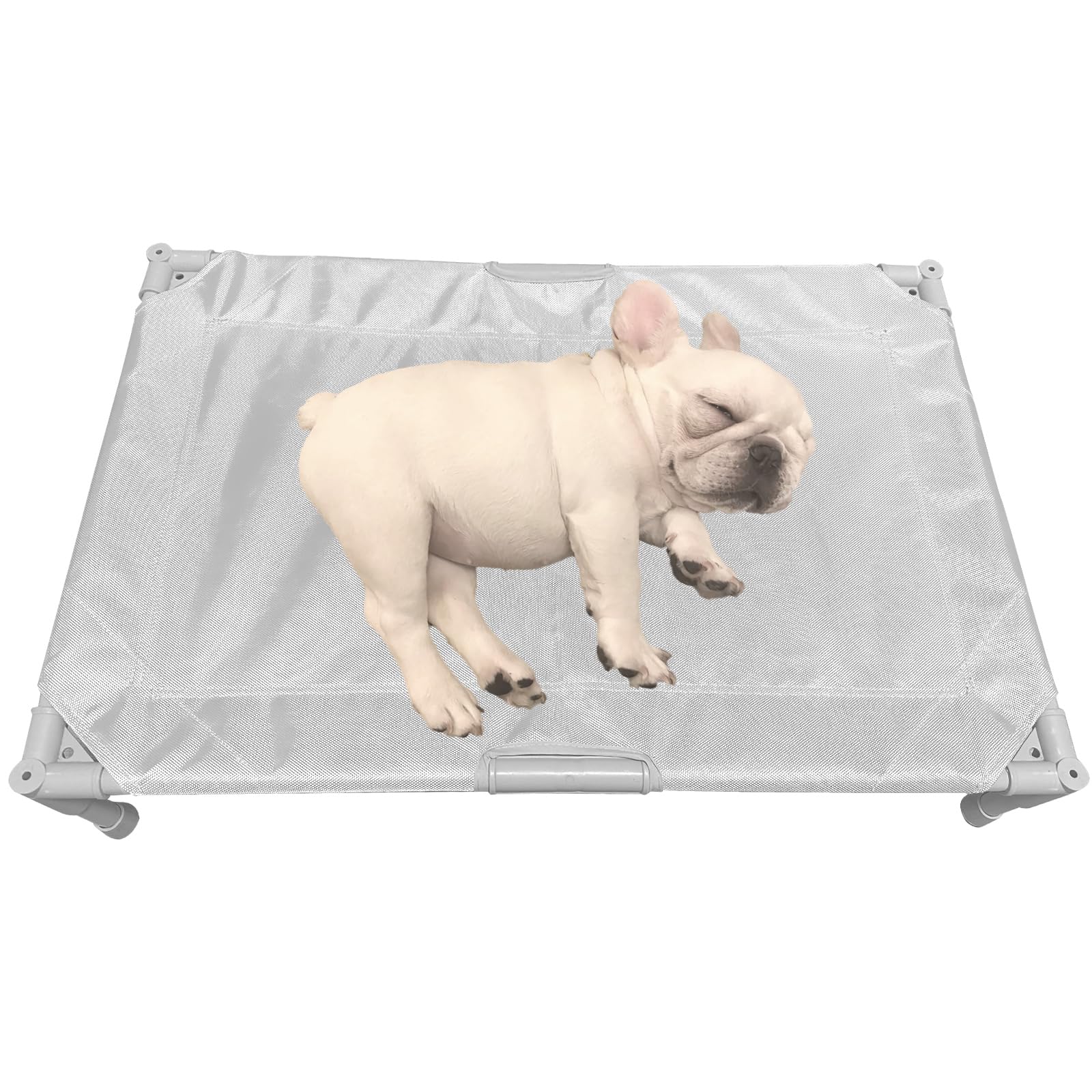 Love&Go Elevated Dog Bed With Metal Frame, Cooling Raised Pet Cot For Dog And Cat (Medium-29.9X19.5X5.5 Inch, M - Grey Bed)