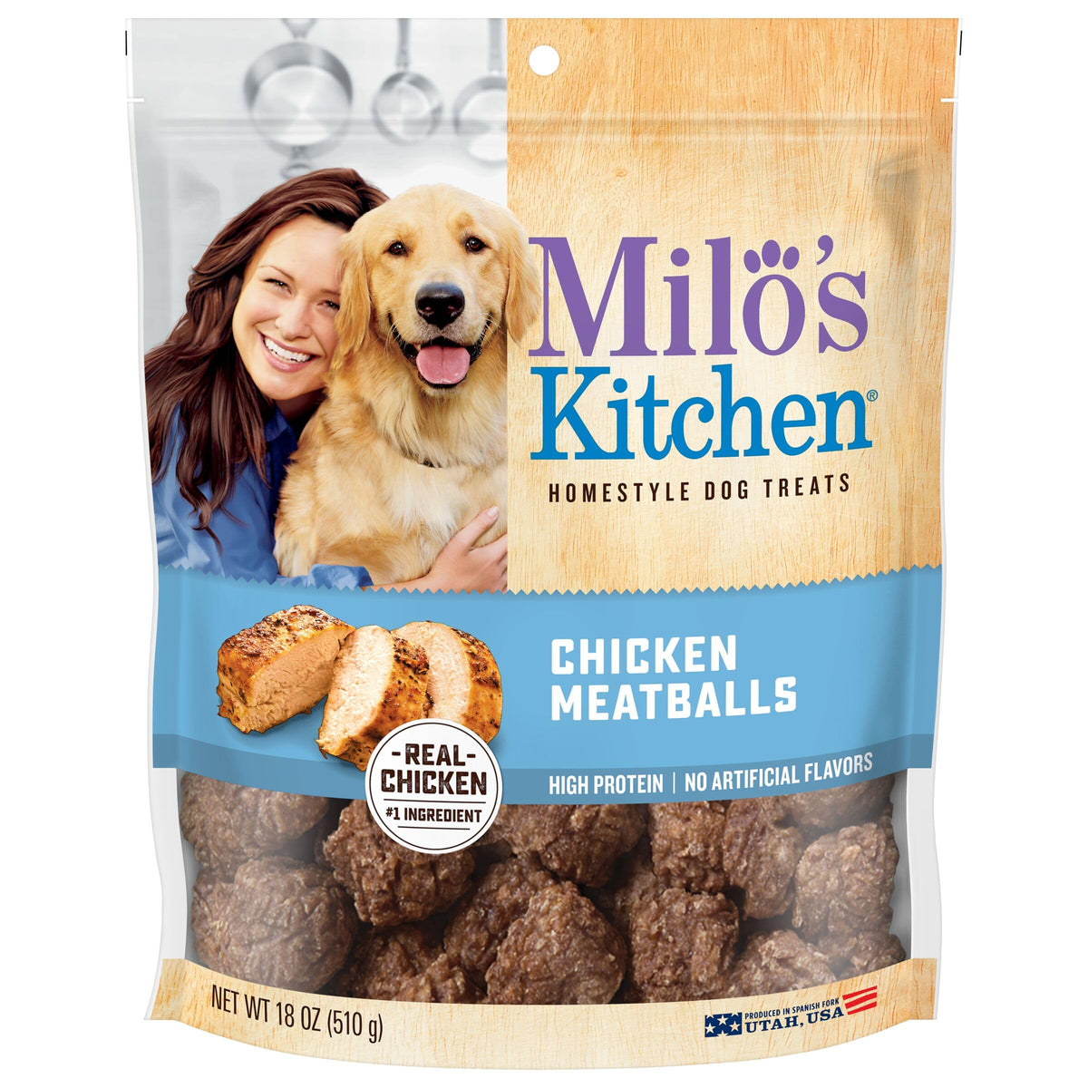 Milo'S Kitchen Chicken Meatballs Dog Treats, 18-Ounce