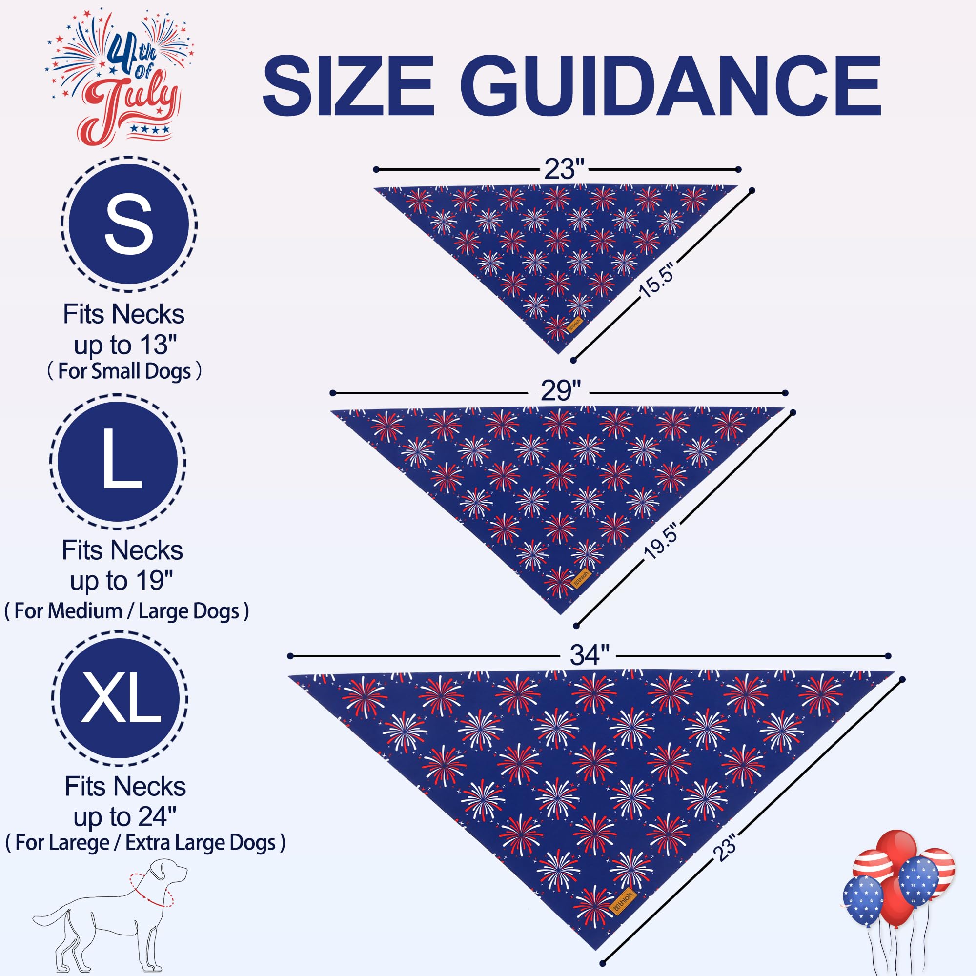 Thloh 4Th Of July Dog Bandanas - 2 Pack Reversible Usa Patriotic Bandana For Boy And Girl | Premium Durable Fabric | American Fl