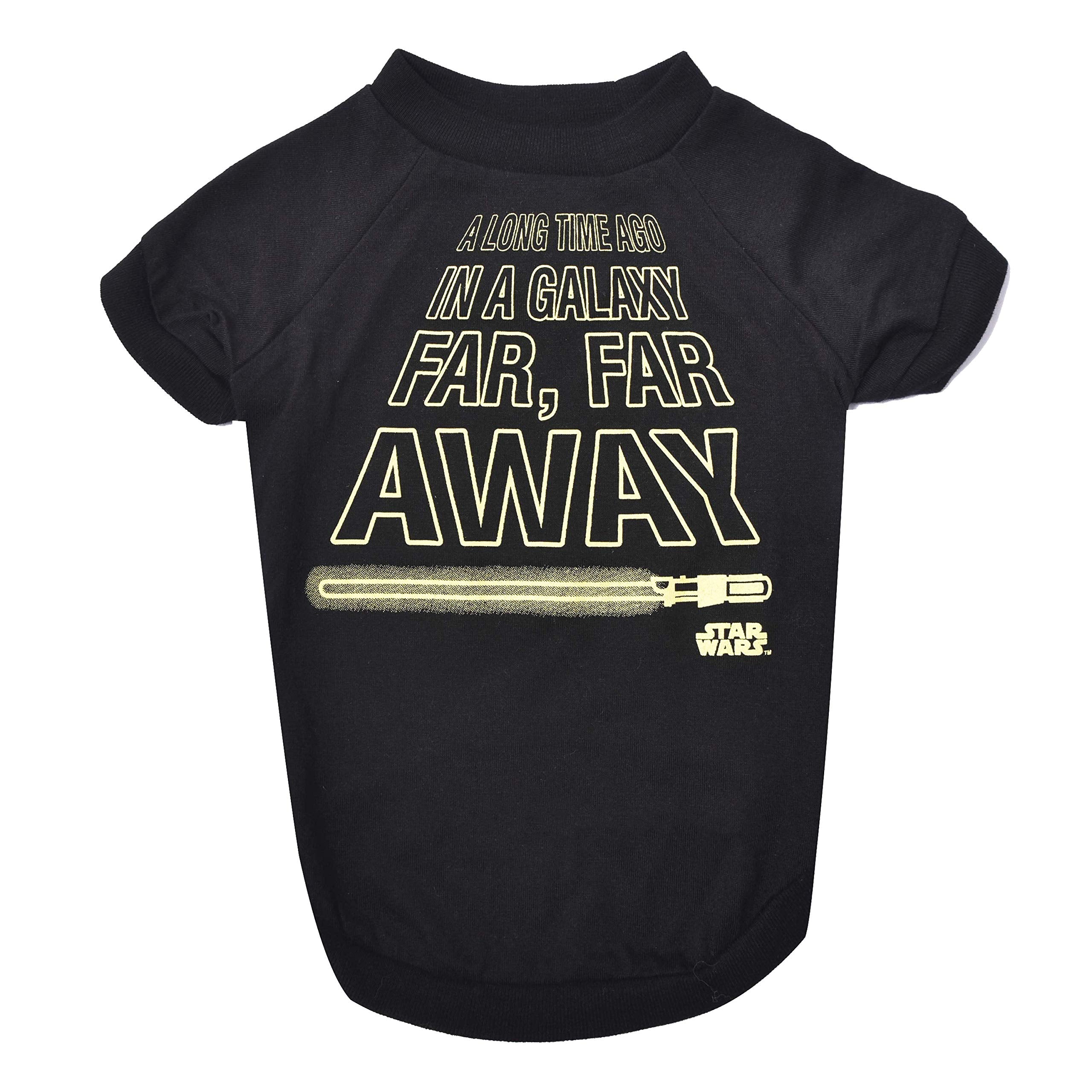 Star Wars For Pets Galaxy Far, Far Away Dog Tee - Black Star Wars Dog T-Shirt - Soft Dog Shirt, Large - Cute And Adorable Dog Cl