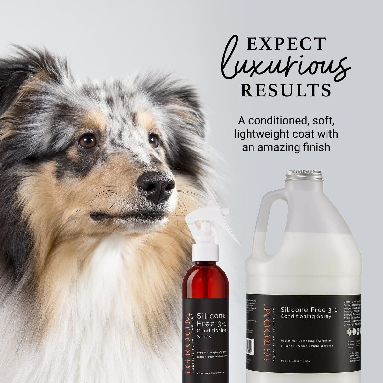 Igroom Silicone Free 3-1 Dog Conditioning/Detangling Spray, Luxury Pet Beauty Care, Hydrating, Paraben And Phthalates Free, Made