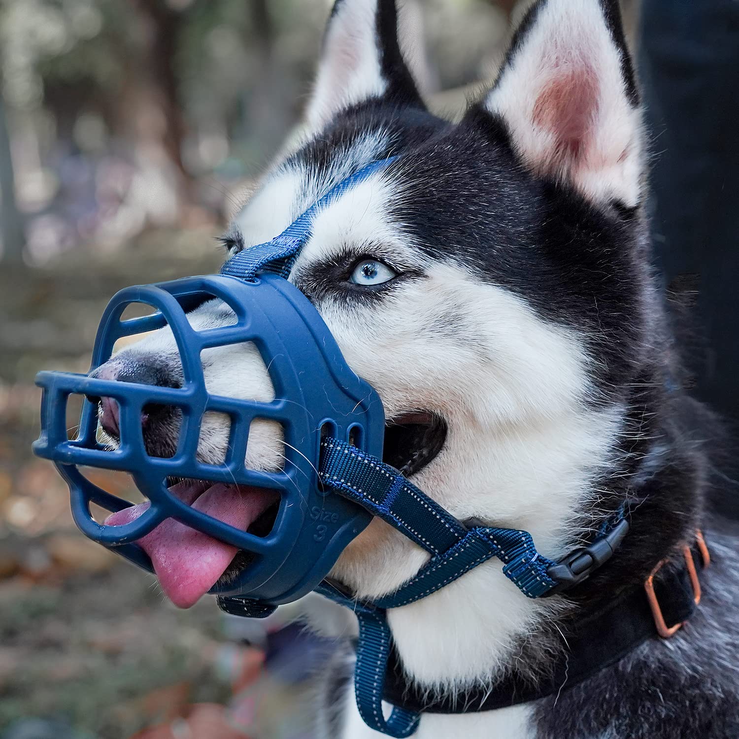 Barkless Dog Muzzle, Soft Basket Silicone Muzzles For Dog, Best To Prevent Biting, Chewing And Barking, Allows Drinking And Panting, Used With Collar