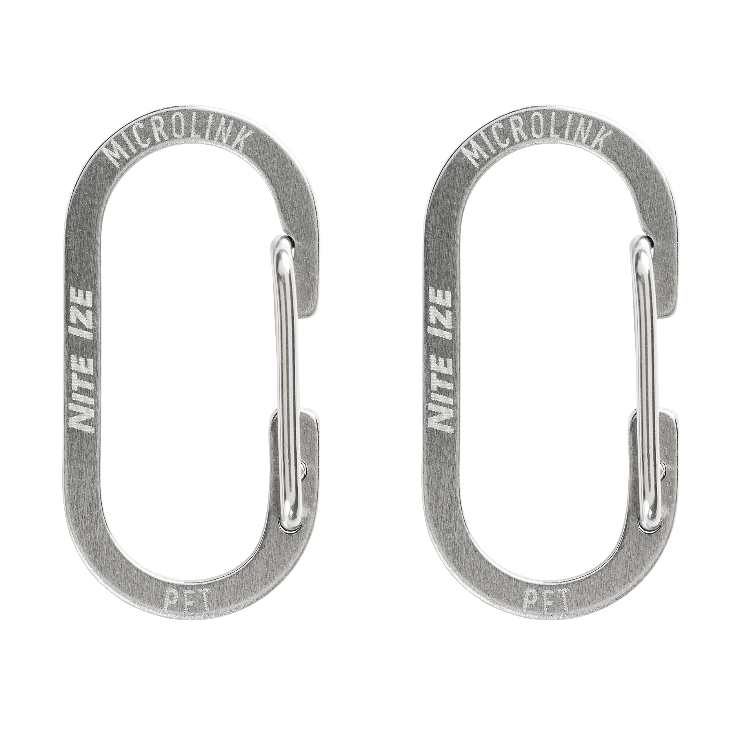 Nite Ize Microlink Pet Tag Carabiner, Stainless Steel Cat And Dog Tag Clip, 2 Count (Pack Of 1)
