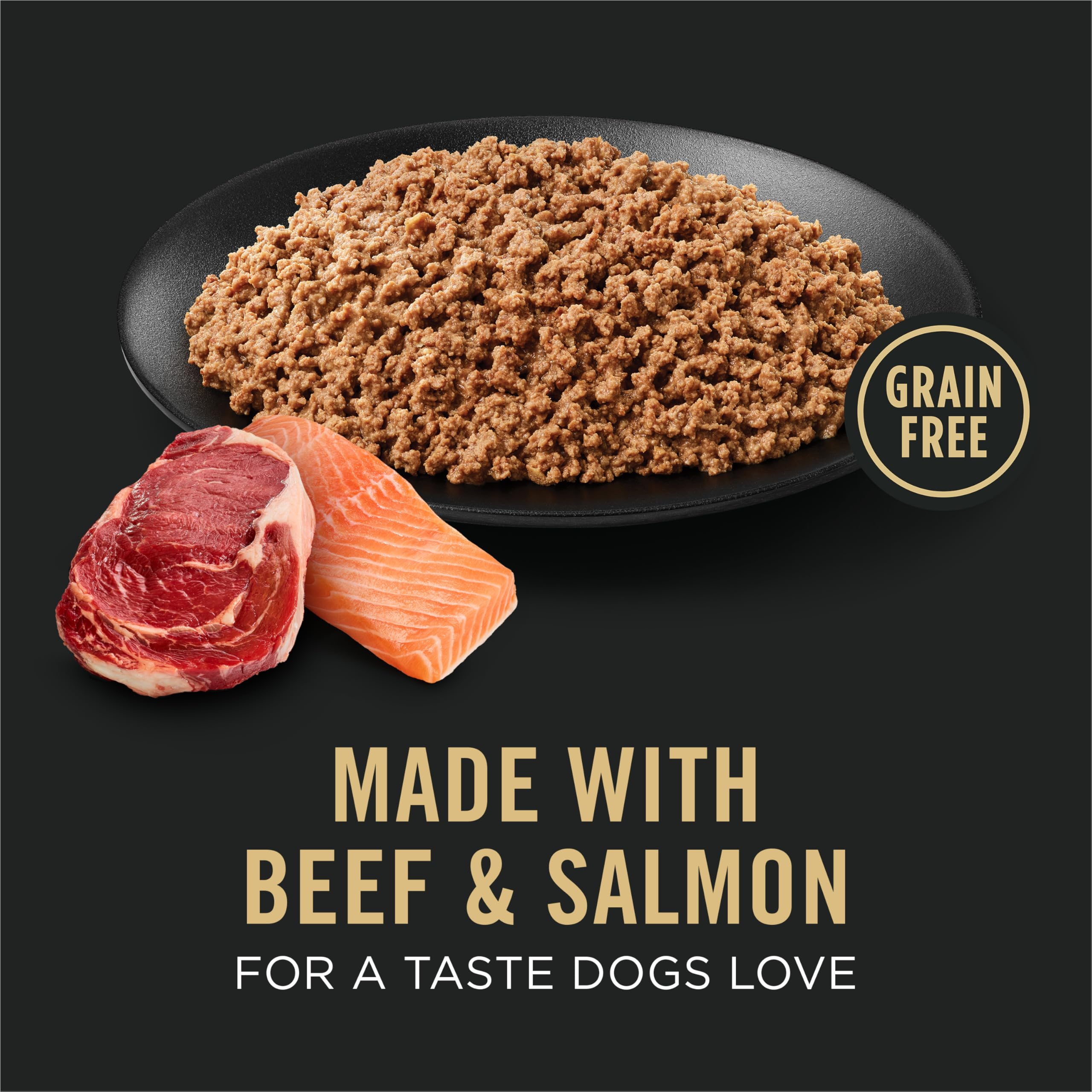 Purina Pro Plan Dog Food Grain Free, Classic Beef and Salmon Entr  e - (Pack of 12) 13 oz. Cans