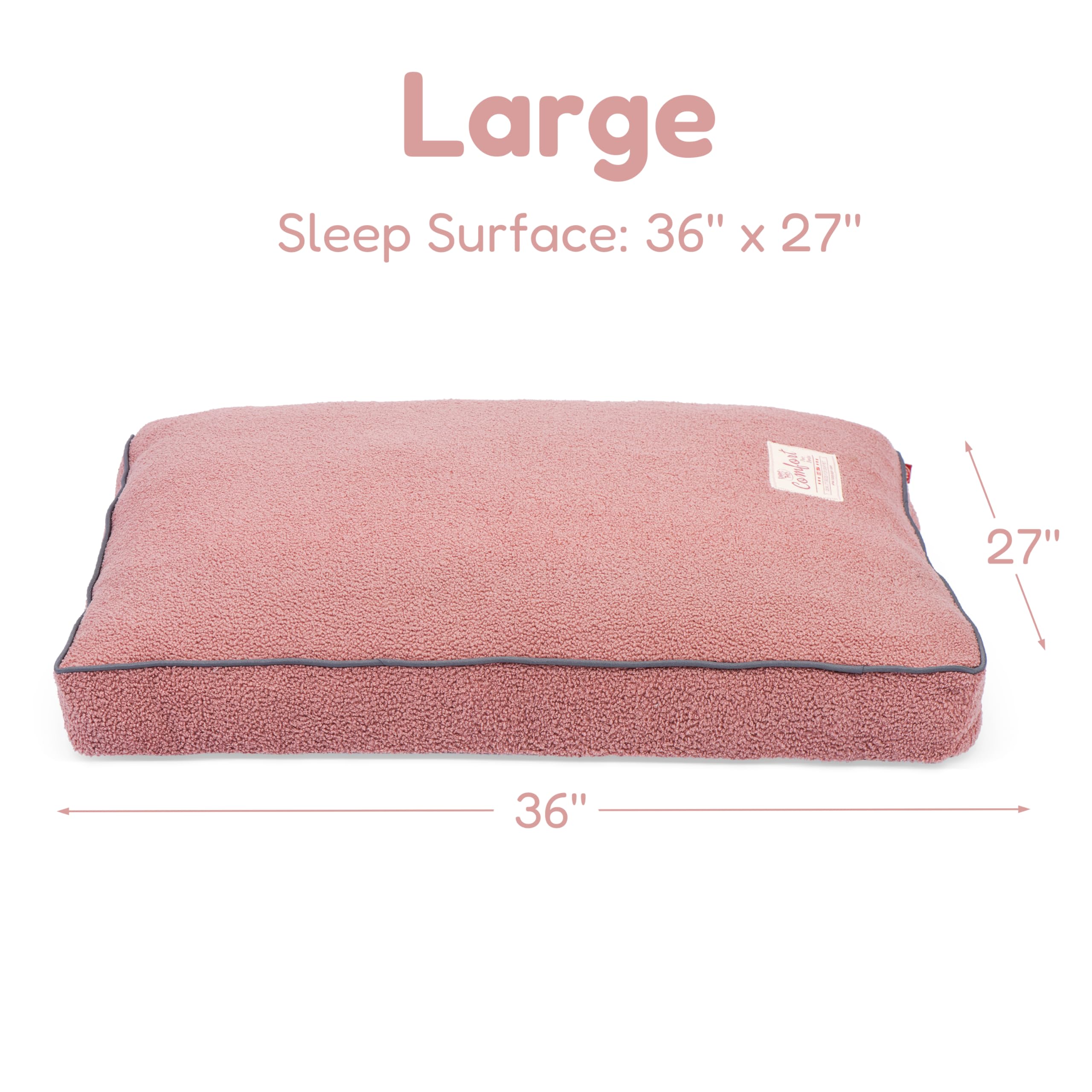 Fluffydream Dog Mat, Dog Bed Washable, Super Soft Pet Bed Mat, Up To 65Lbs, 36'' X 27'', Blush