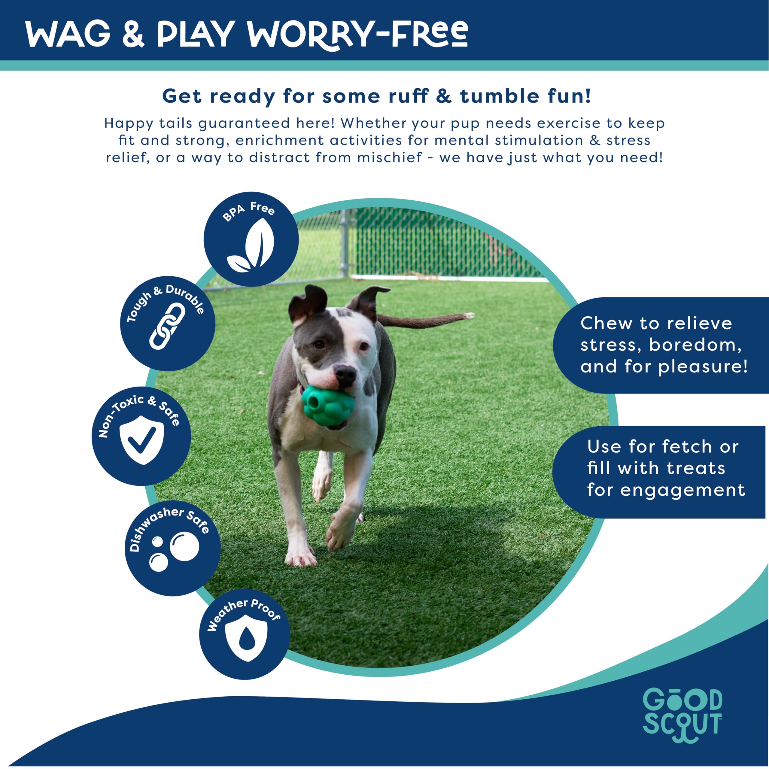 Scout Tugg Frisbee - Dog Toy For Tugging, Chewing & Fetch - Aggressive Chew Toy For Medium & Large Dogs