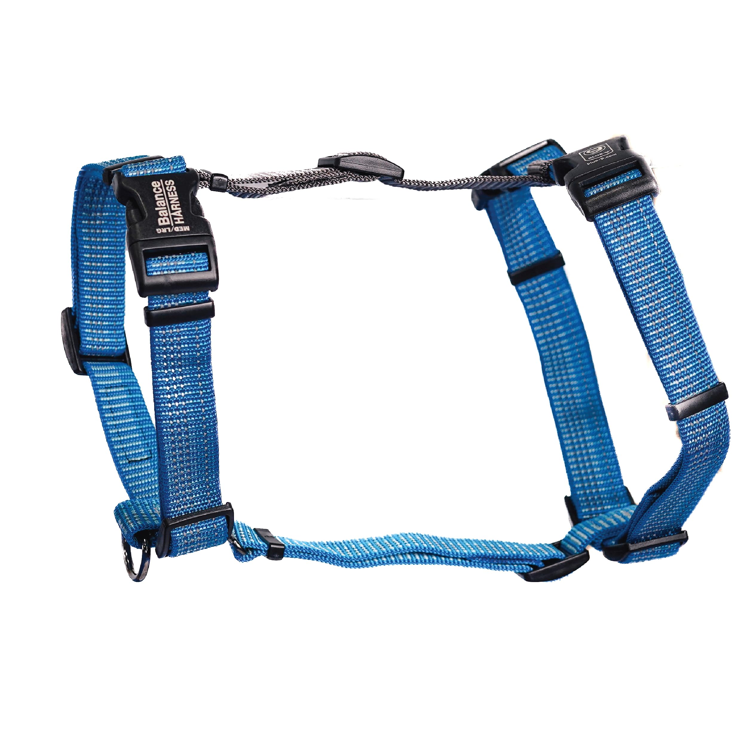 Blue-9 Reflective Buckle-Neck Balance Harness, Fully Customizable Fit No-Pull Harness With 3M Reflective Stitching, Ideal For Dog Training And Obedience, Made In The Usa, Blue, Large