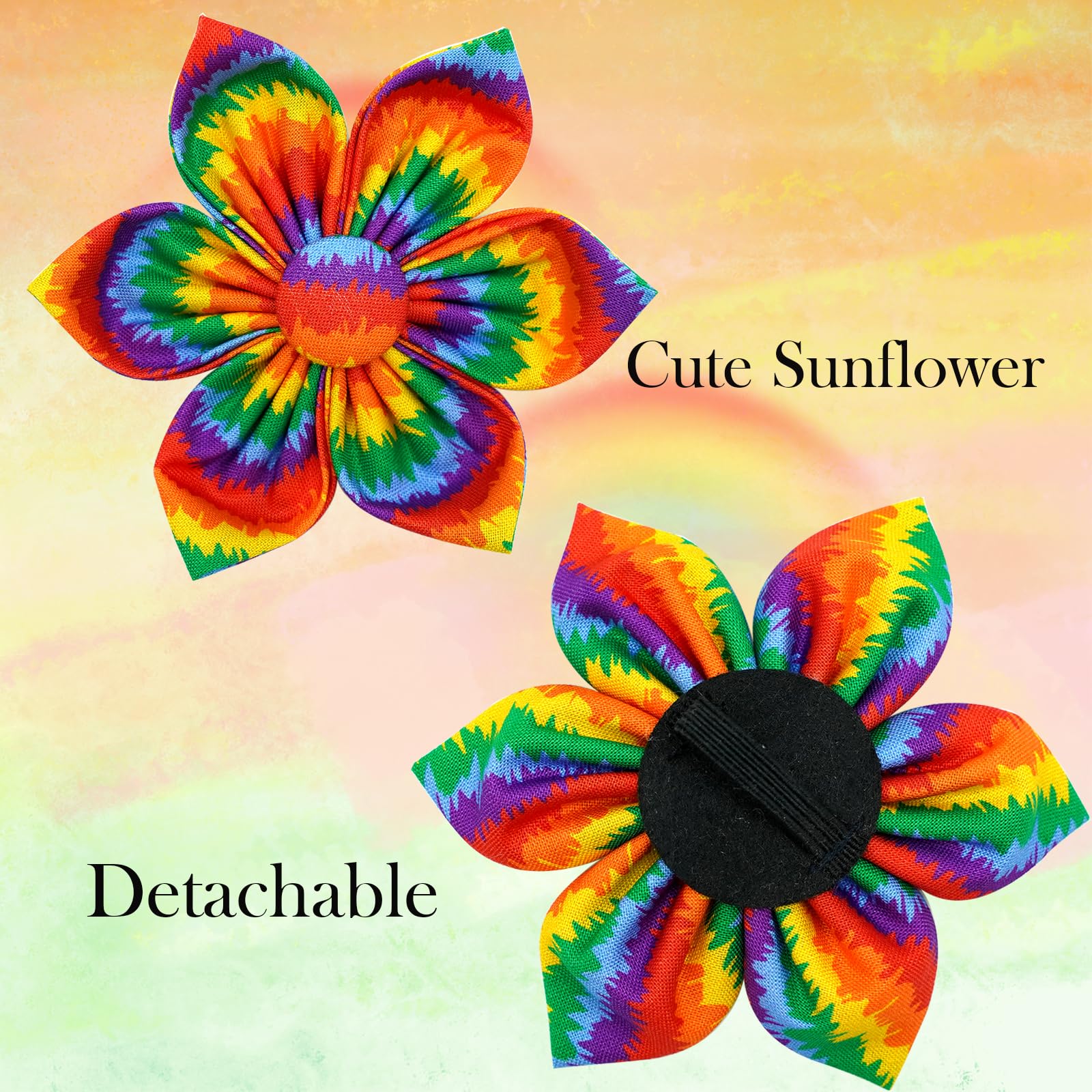 Elegant Little Tail Lgbt Dog Collar, Rainbow Dog Collars With Flower Puppy Lgbt For Pride Month Pet Flower Holiday Pet Gift Dog