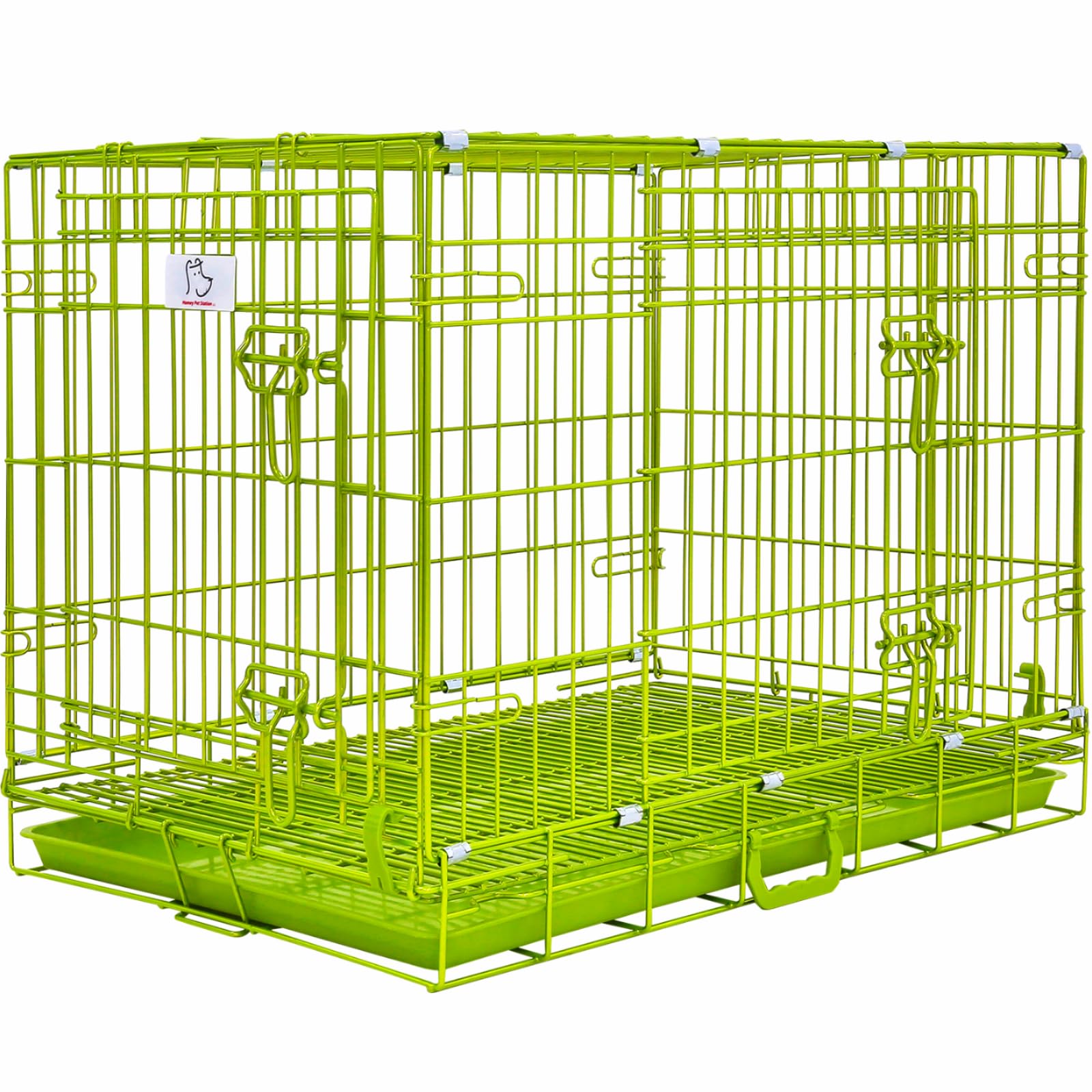 Homey Pet 30 Inch Dog Kennel Indoor, Green Dog Cage For Small Dogs Foldable Dog Crates For Medium Dogs Nano-Coated Metal Wire Do