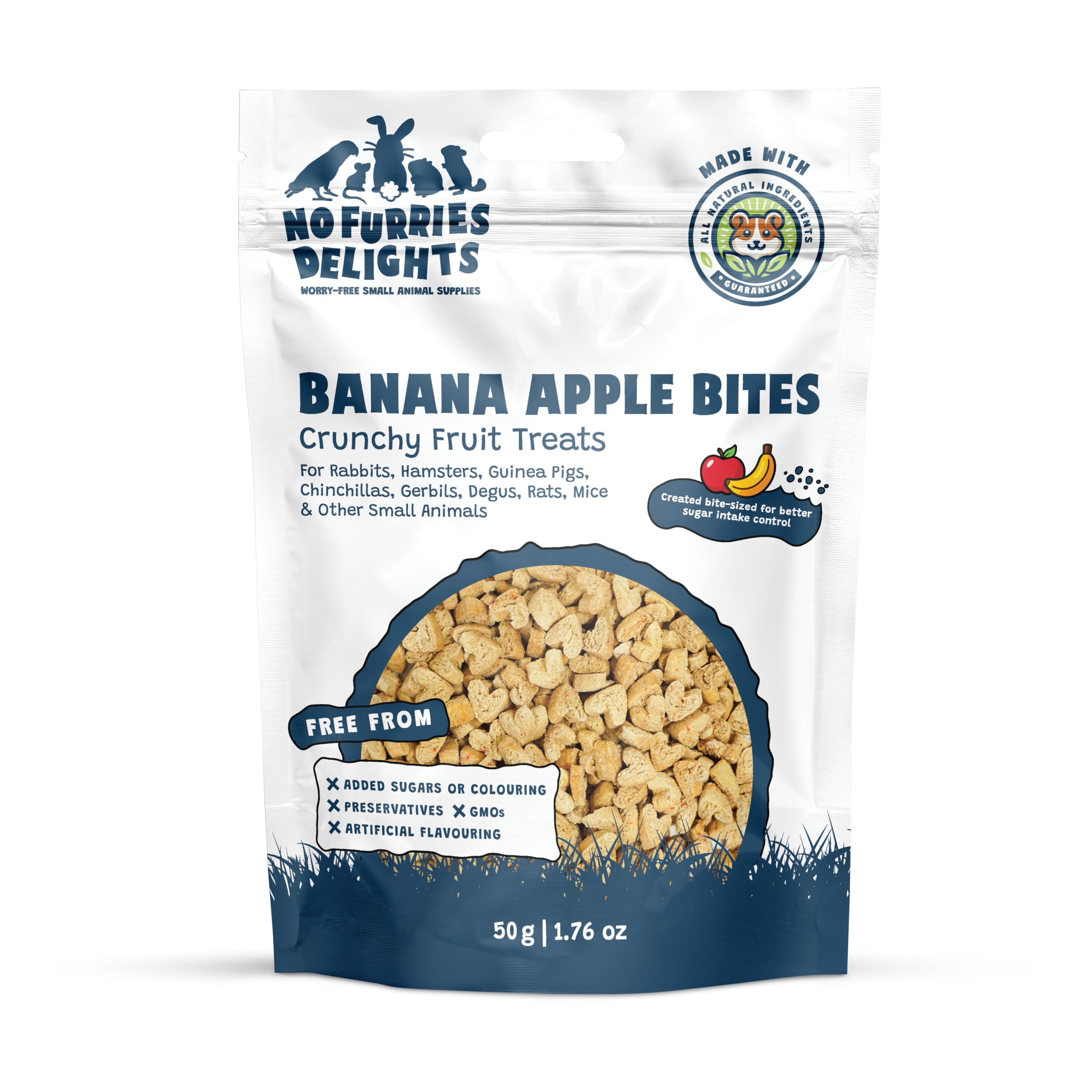 No Furries Delights Treats, 100% All Natural Mini Bites for Rabbit Hamster Guinea Pig Chinchilla Pet Rat Mice Gerbil Bird Health