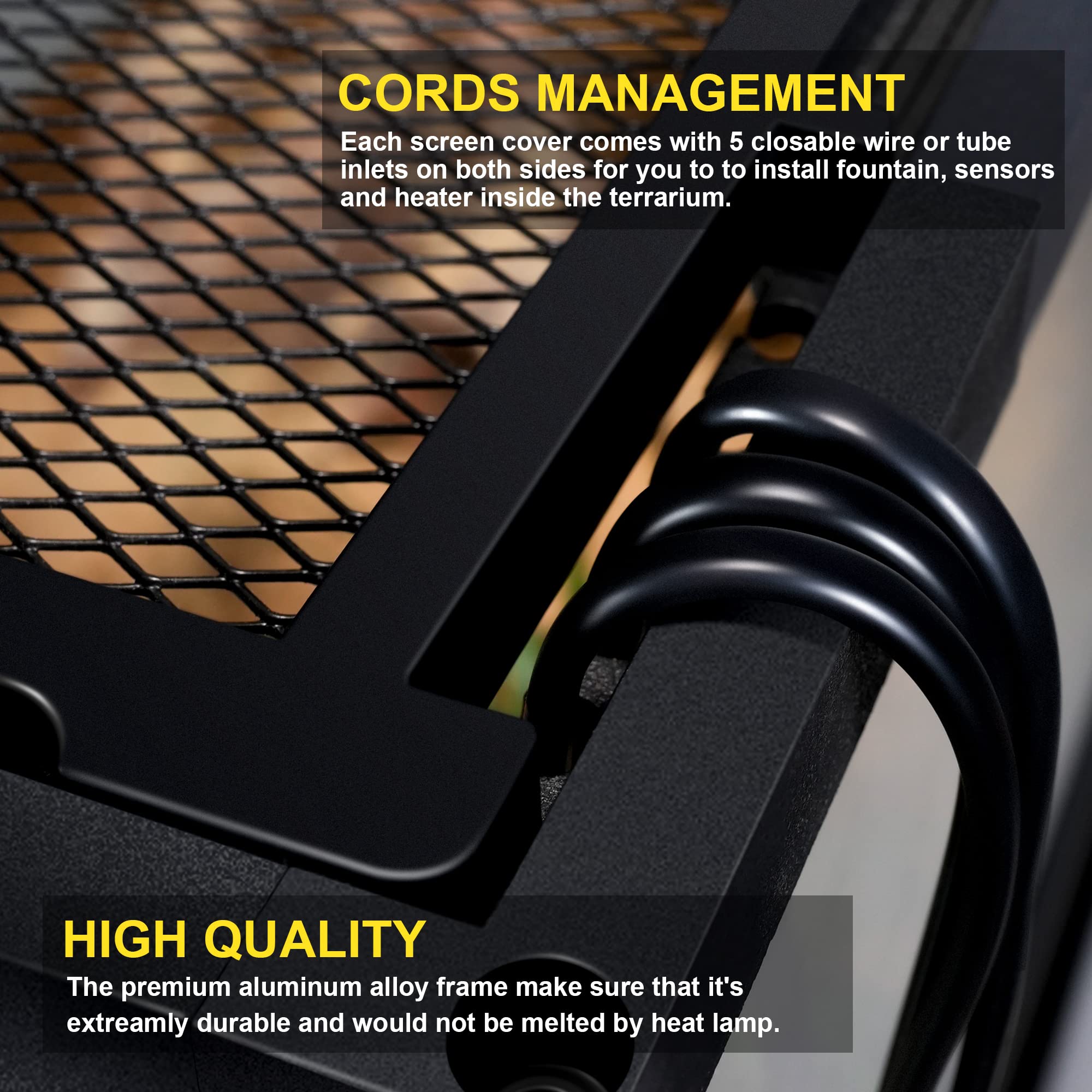 Neptonion 48 Gallon Professional Glass Terrarium 36''X18''X18'' Durable Reptile Habitat Tank With Heat Resistant Aluminum Alloy