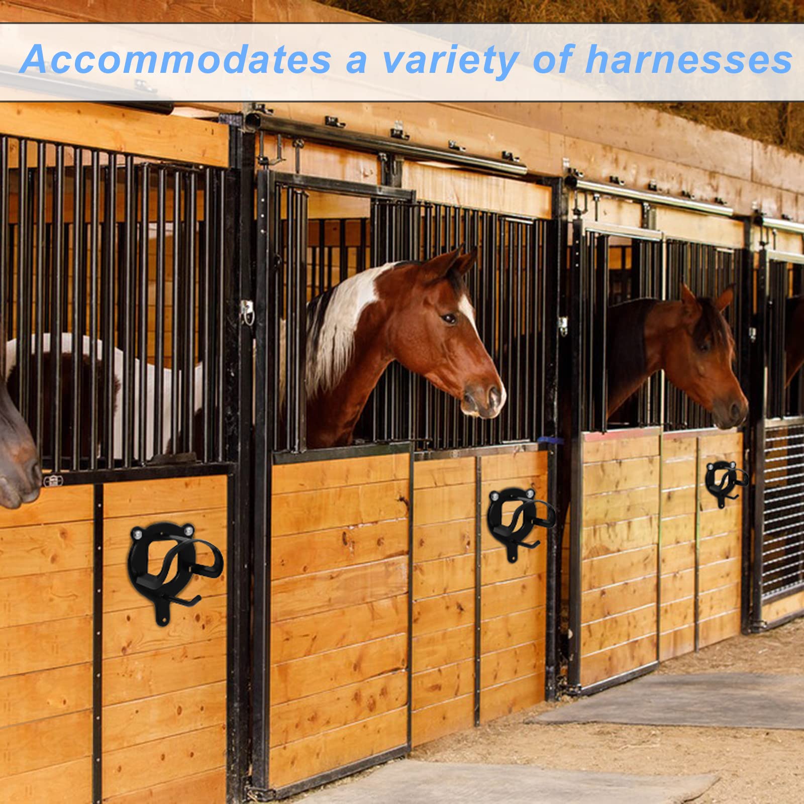 24 Counts Horse Bridle Rack, Bridle Bracket Bridle Hooks with Tubes and Screw, Horse Tack Storage Halter Hanger Metal Bridle Hol