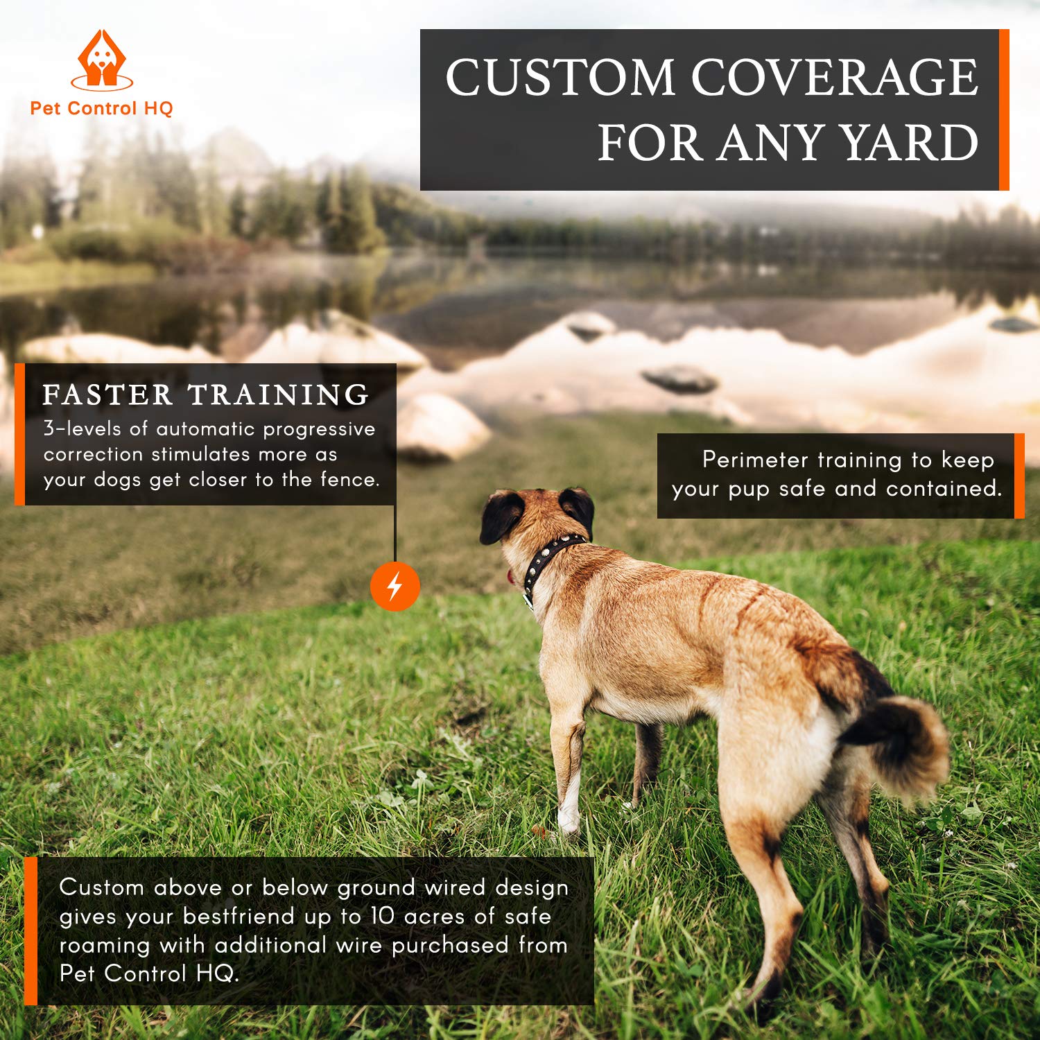 Wireless Dog Fence System - Dog Fence Electric Shock Collar Training With Remote - Pet Containment System With Fence Wire Underg