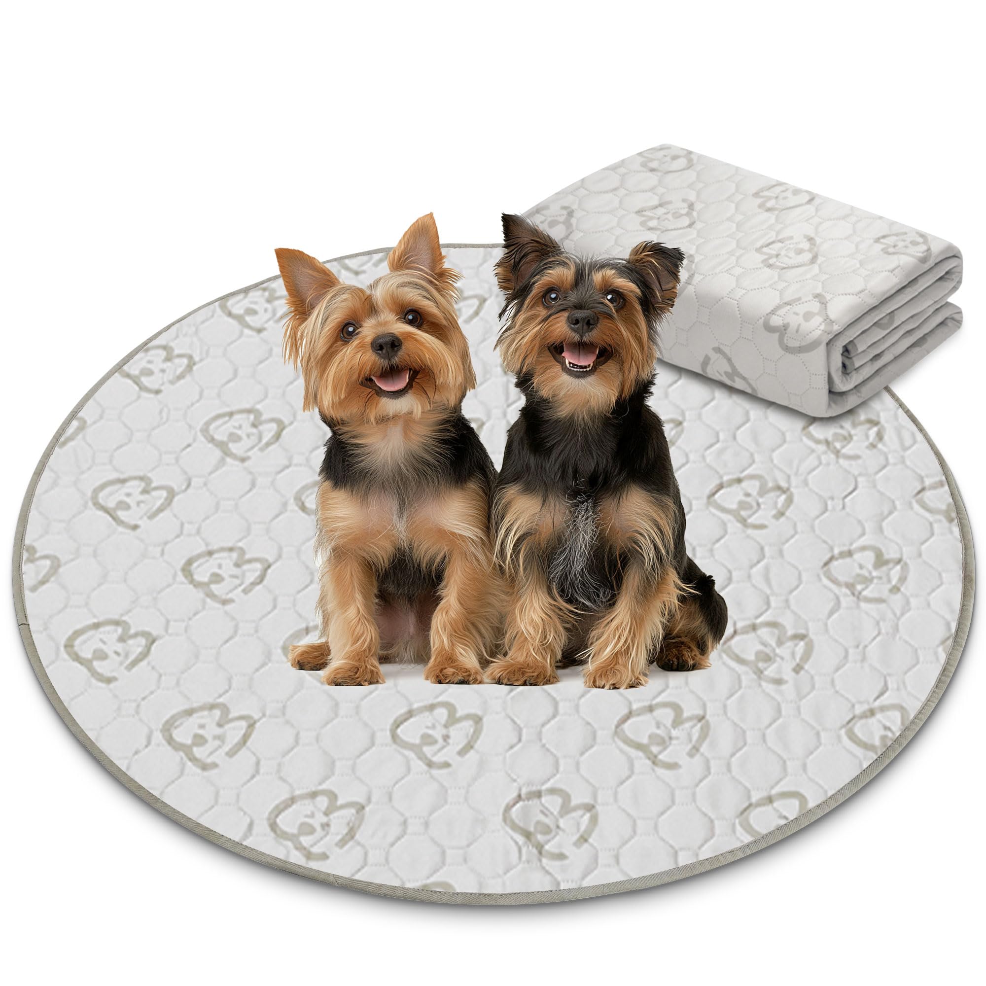 Fxw Washable Pee Pads For Dogs, Puppy Pads With Super Absorbent, Specifically Designed For Whelping Box, Round, 36'' X 36'', 2 P