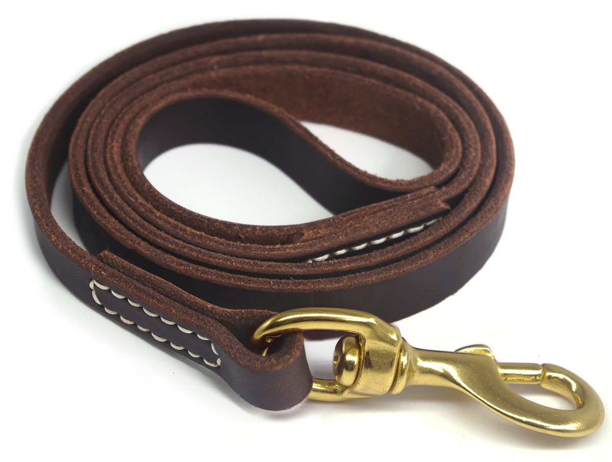 Yoogao Pet Genuine Leather Dog Training Leash. 4/6 Ft Length 3/5 Inch Width For Medium And Large Dogs.(4 Feet)