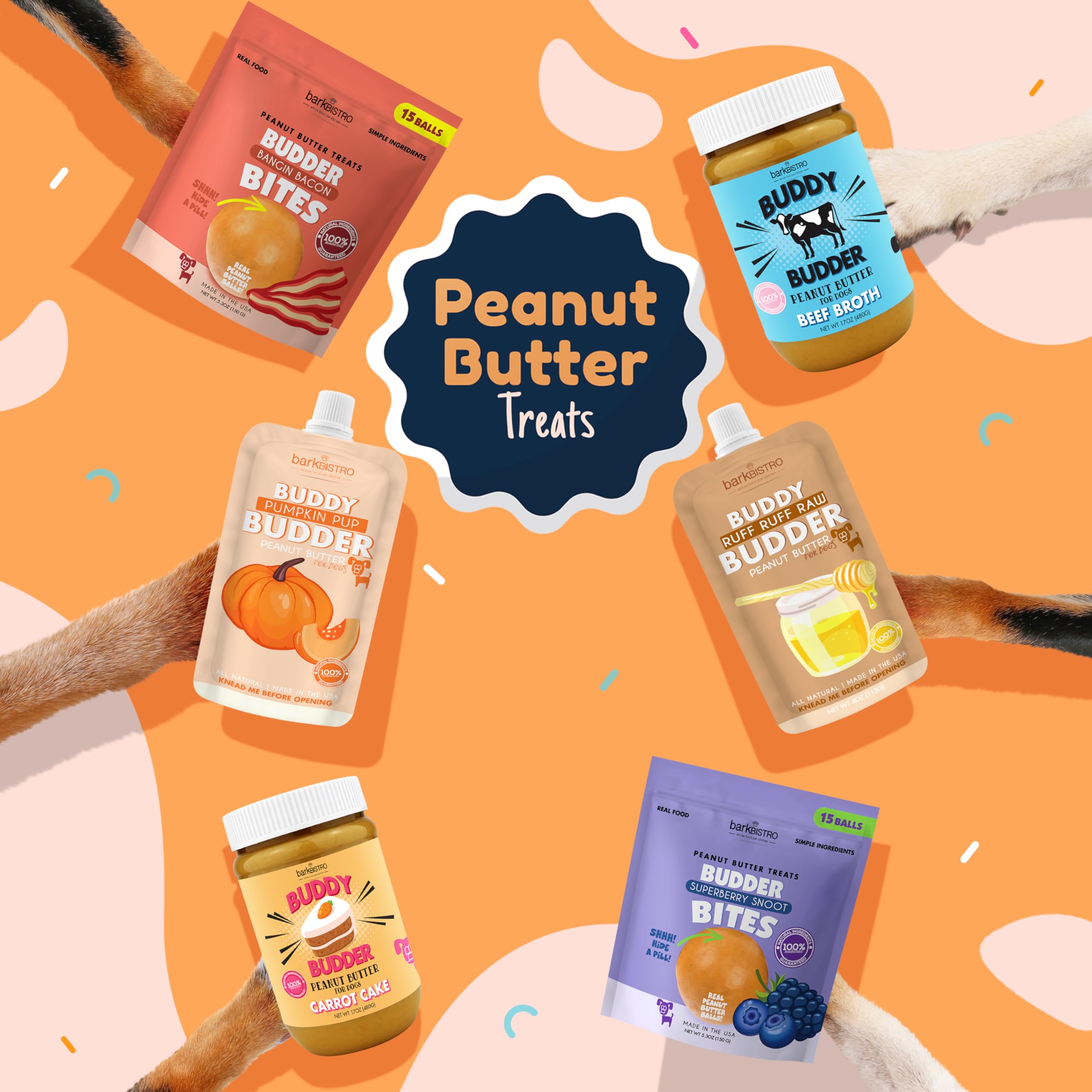 Pumpkin Pup + Ruff Ruff Raw + Barkin Banana Buddy BUDDER, 100% Natural Dog Peanut Butter, Healthy Dog Treats - Made in USA (Set