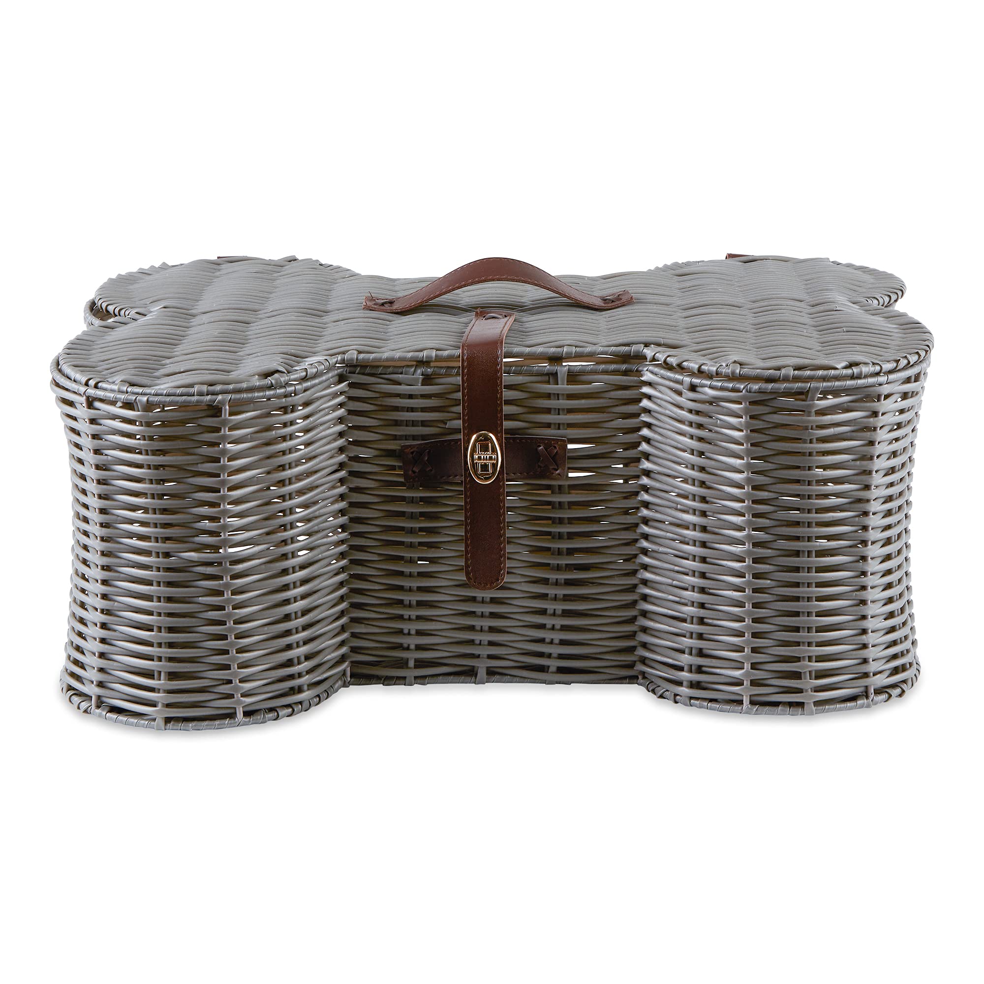 DII Gray Bone Shape Toy Basket Medium 21x13x8