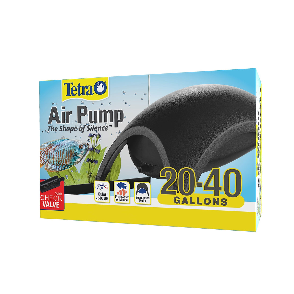 Tetra Whisper Aquarium Air Pump For Fish Tanks 20 To 40 Gallons, Quiet Powerful Airflow