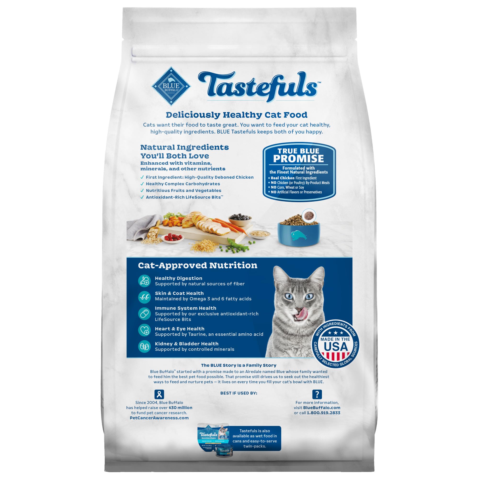 Blue Buffalo Tastefuls Indoor Natural Adult Dry Cat Food, Chicken 3lb bag