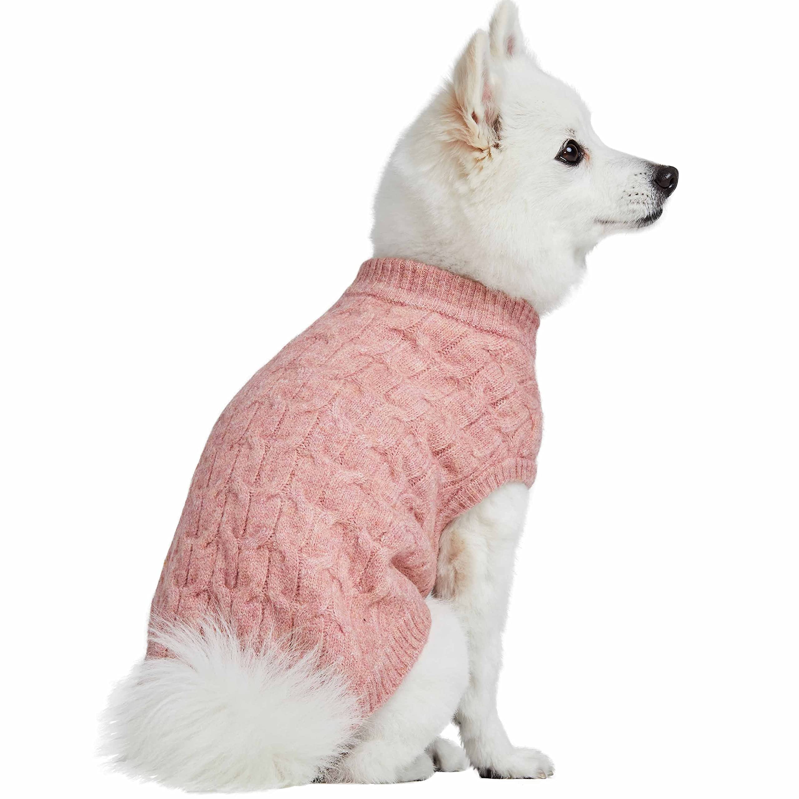 Blueberry Pet Classic Fuzzy Dog Sweater, Rainbow Pink, 12'' Back Length, Award-Winning Small Dog Clothes - Cute Girl Dog Sweater