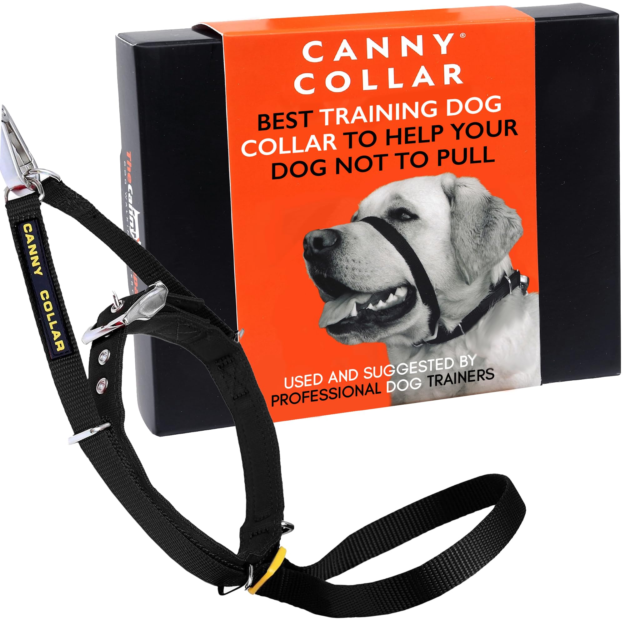 Canny Collar No-Pull Dog Collar - The Kind, Gentle Head Collar For Dogs| Dog Training Tool For Easier Dog Walking | Black - Size