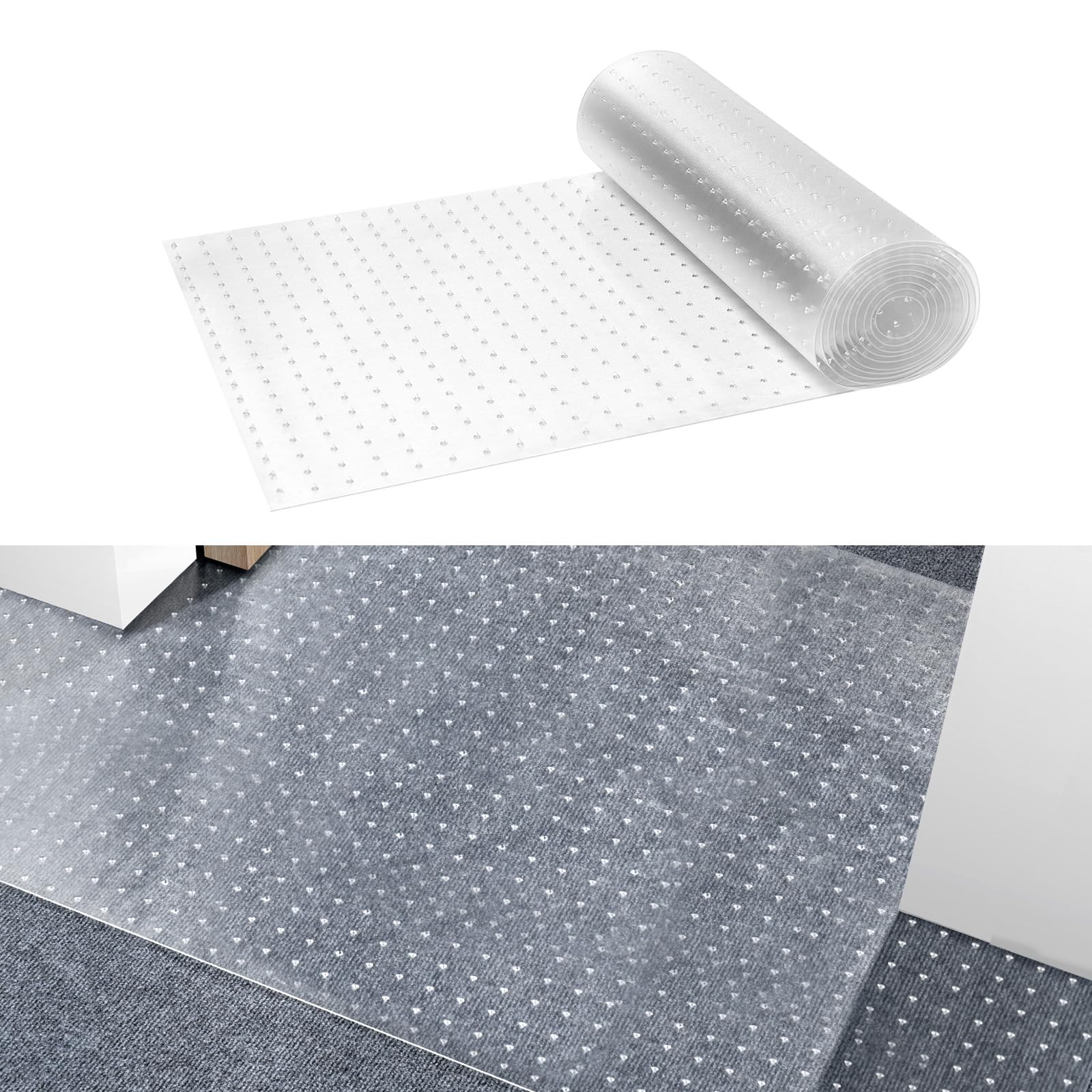 Vevor Plastic Carpet Protectors, 24' X 12' Pvc Scratch-Proof Cat Carpet Protector For Doorway, Anti-Slip Cat Scratch Protector Mat, Easy To Cut Carpet Scratch Stopper