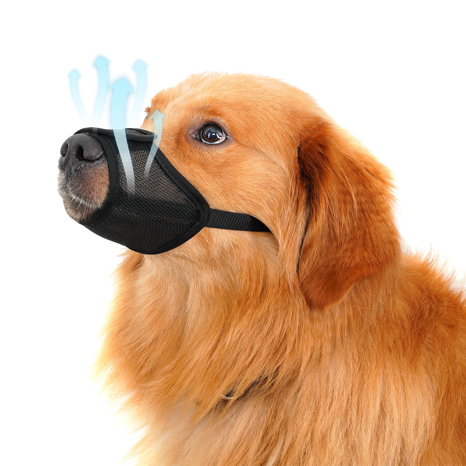 Yingphia Soft Mesh Muzzle For Small Medium Large Dogs - Breathable, Drinkable Cover For Chihuahua, German Shepherd, Bulldog - Ad
