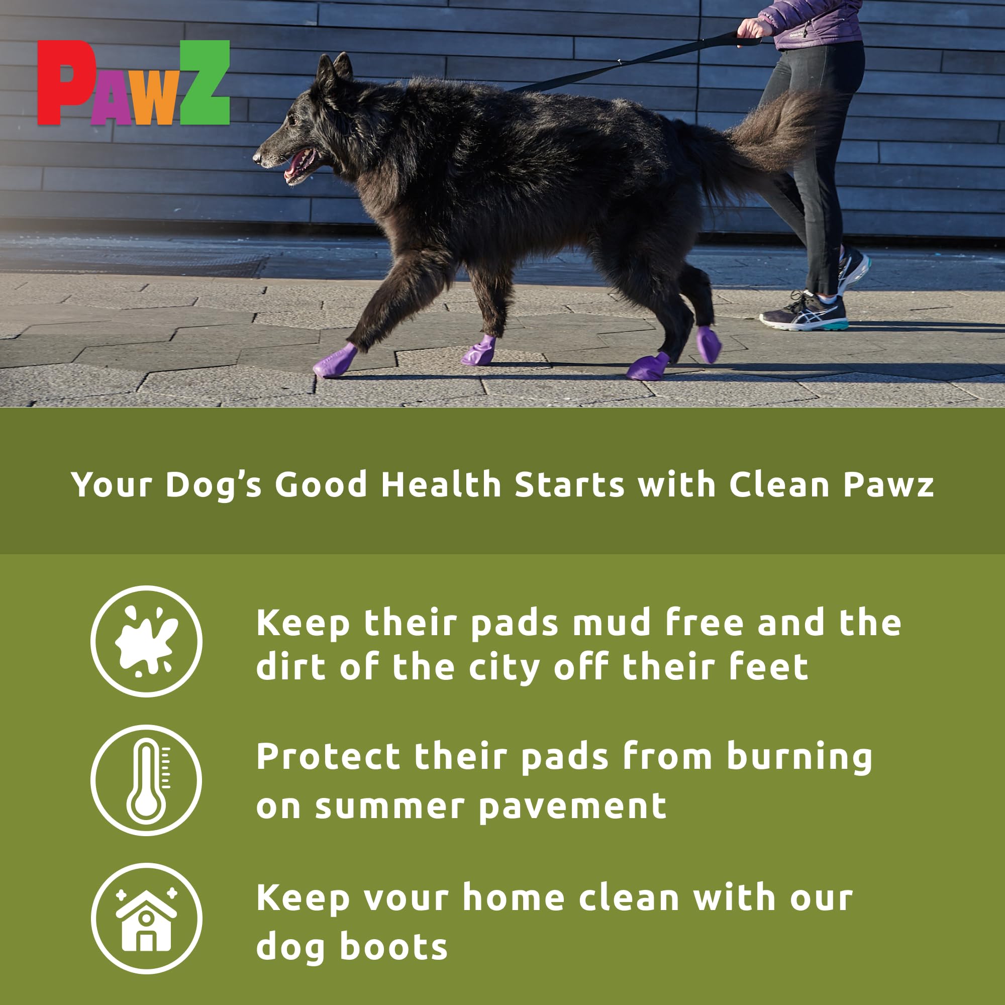PawZ Rubber Dog Boots for Paws 4 and Up, 24 Total (2 Packs of 12) - All-Weather Dog Booties for Hot Pavement, Snow, Mud, and Rai