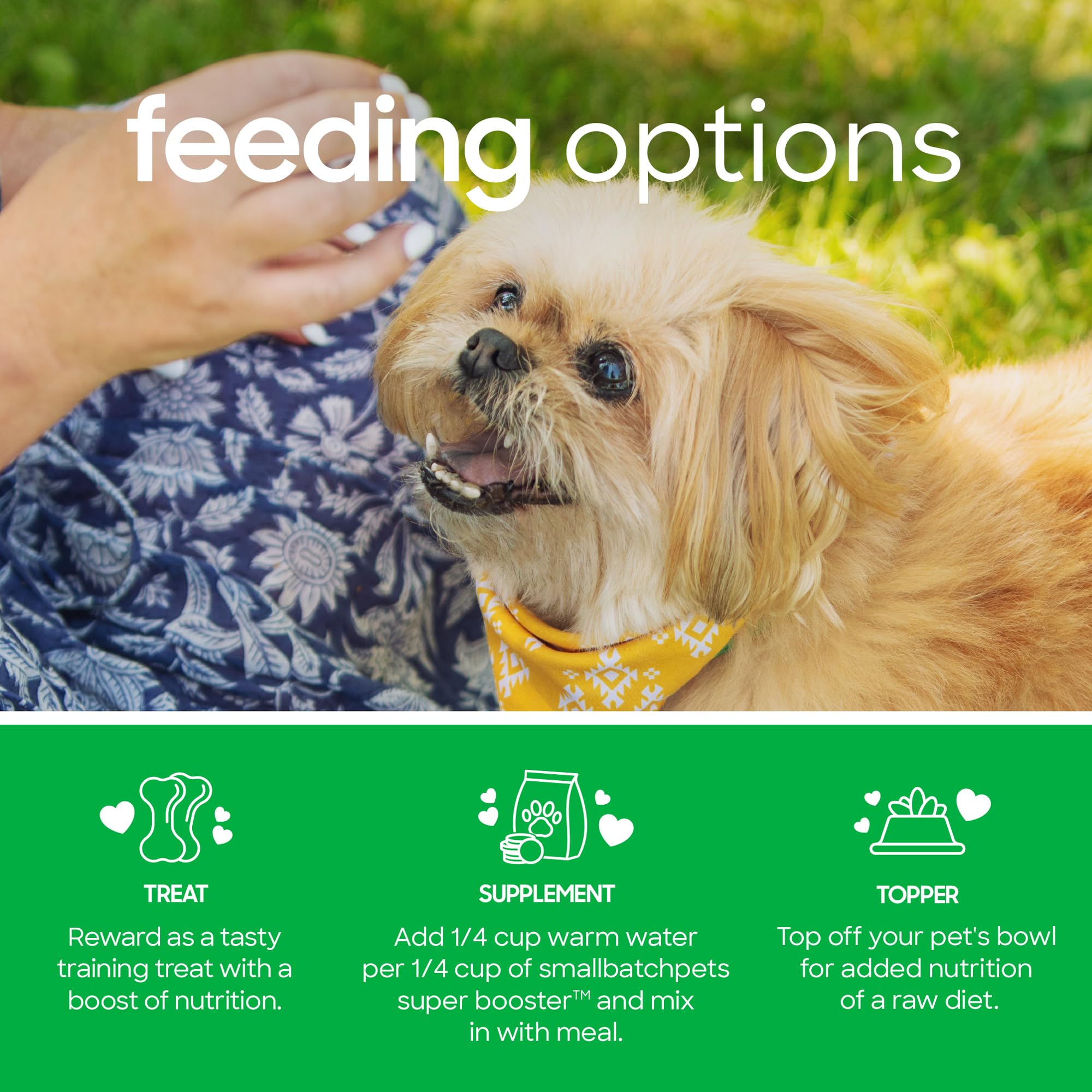 smallbatch Pets Freeze-Dried Super Booster Duck Bites for Dogs & Cats, 7 oz, Made in The USA, Organic Produce, Humanely Sourced