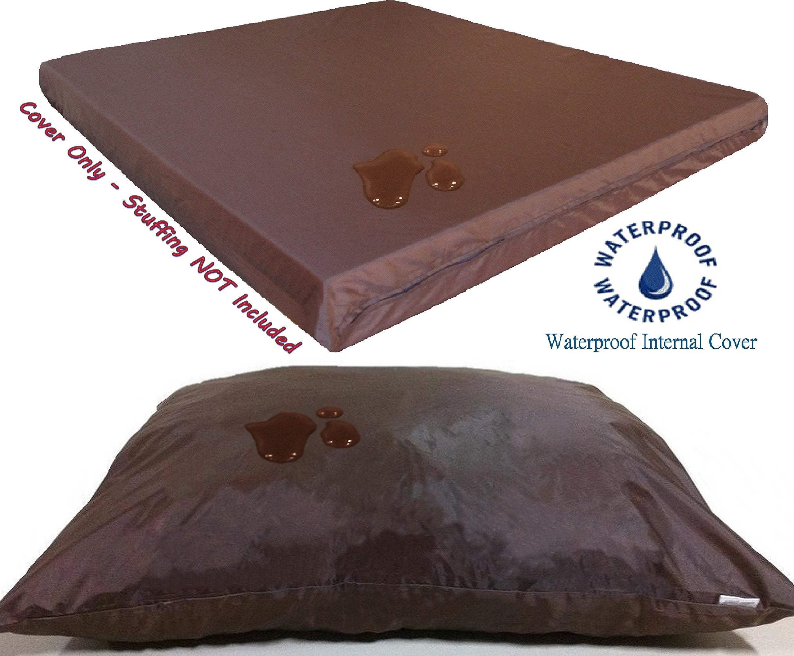 Dogbed4Less Diy Pet Bed Pillow Brown Microsuede Duvet Cover And Waterproof Internal Case For Dog At 55X37X4 Inch - Covers Only