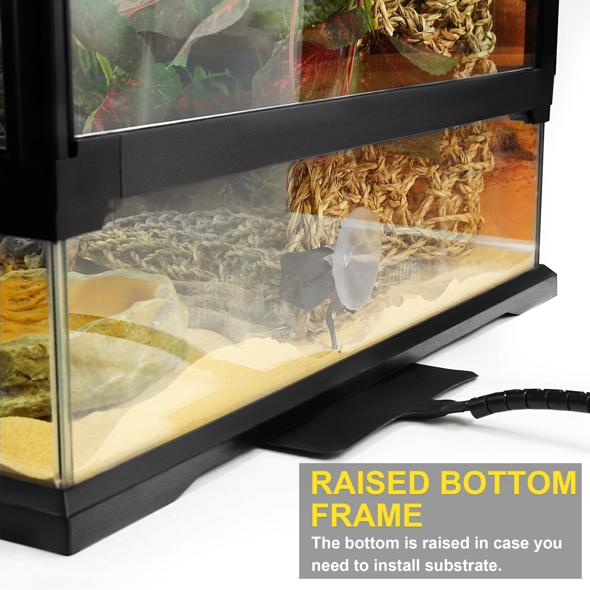 Neptonion 10 Gallon Professional Glass Terrarium 12X12X18 Durable Reptile Habitat Tank With Heat Resistant Aluminum Alloy