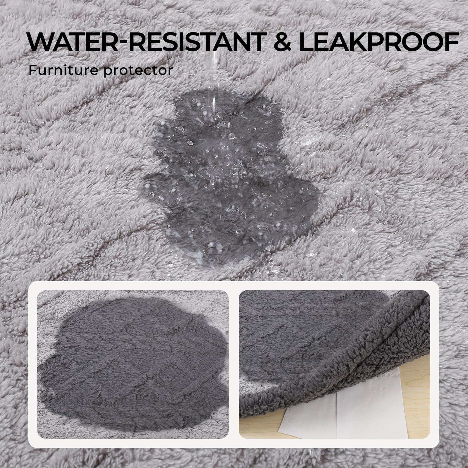Waterproof Pet Blanket, Liquid Pee Proof Dog Blankets for Sofa Bed Couch, Reversible Sherpa Fleece Furniture Protector Cover for