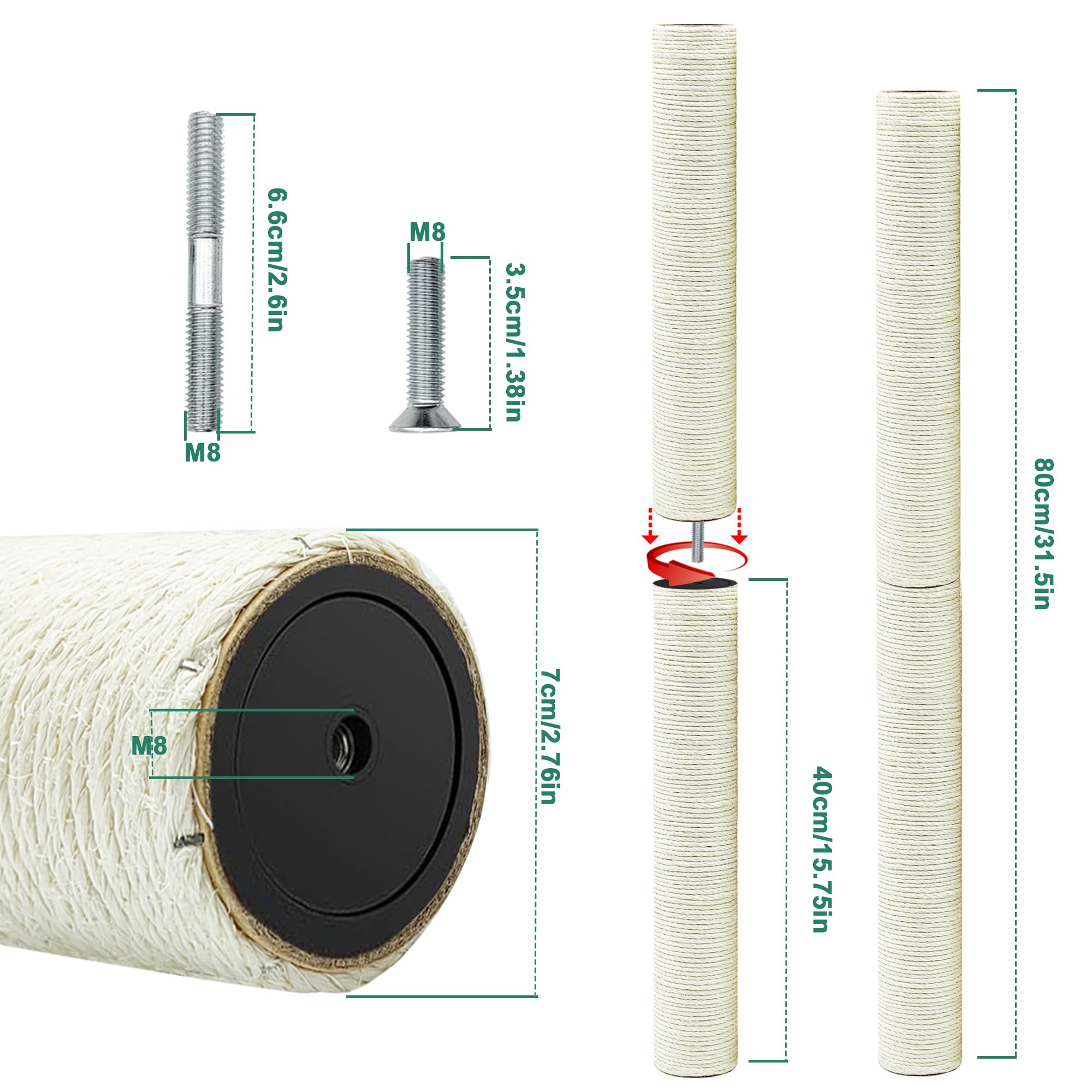 Cat Scratching Post Replacement Pole