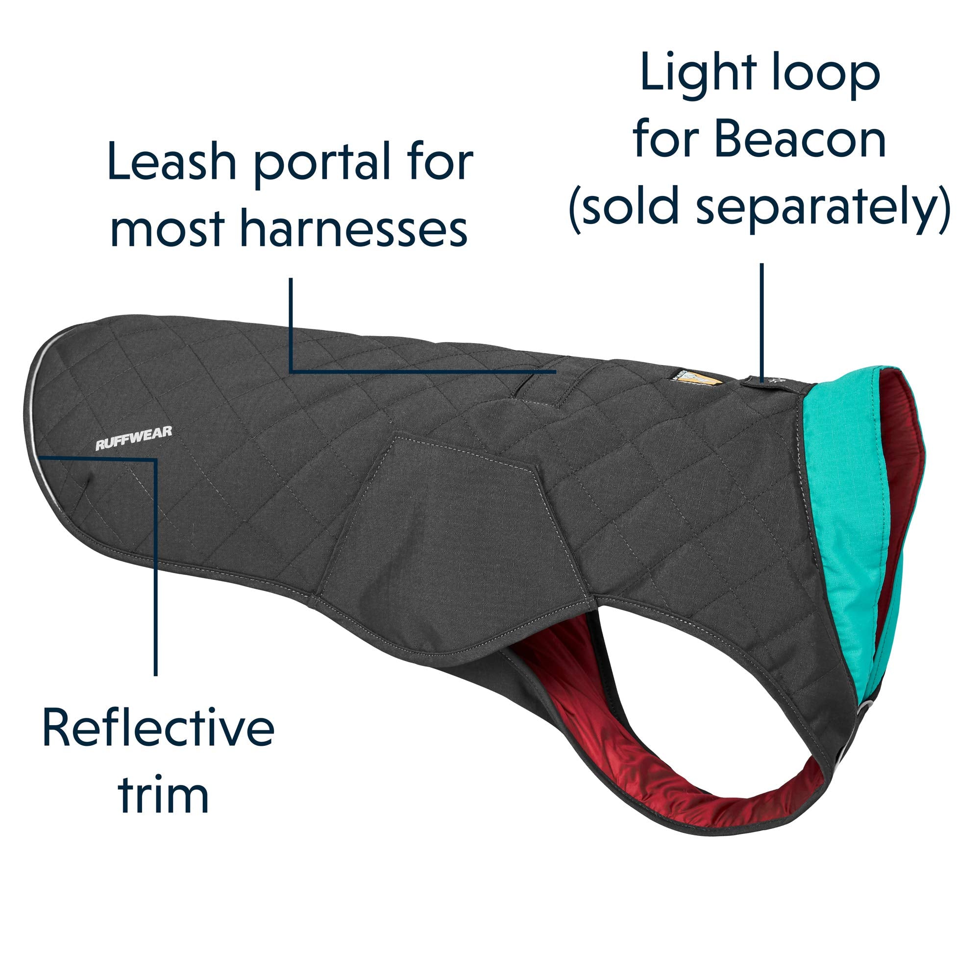 Ruffwear, Stumptown Insulated And Reflective, Cold Weather Winter Jacket For Dogs, Twilight Gray, Small