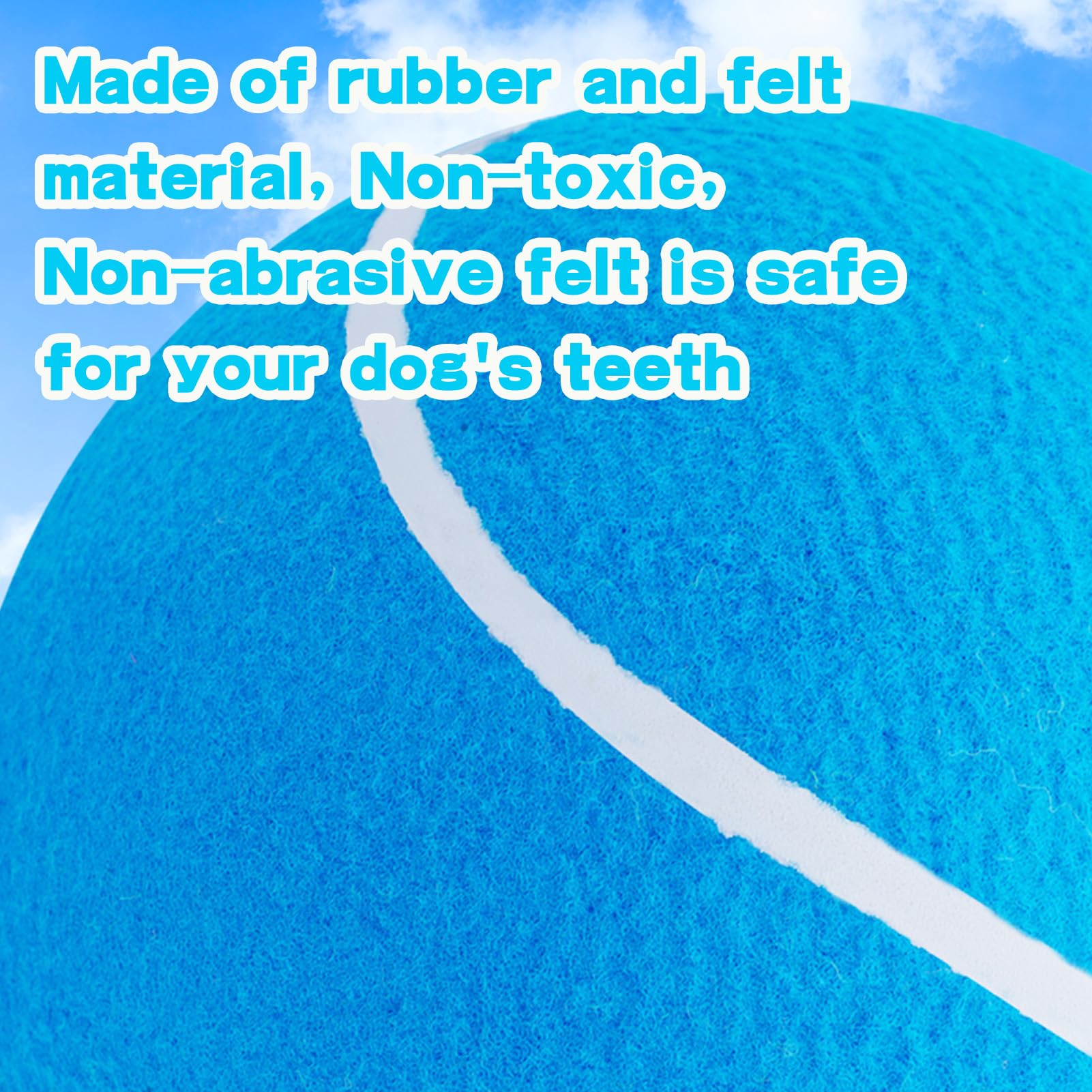 Large Dog Tennis Ball,9.5'' Giant Doy Sport Ball Toy,Pet Birthday Gifts Interactive Dog Toys For Small Medium Large Dog (Sky Blu