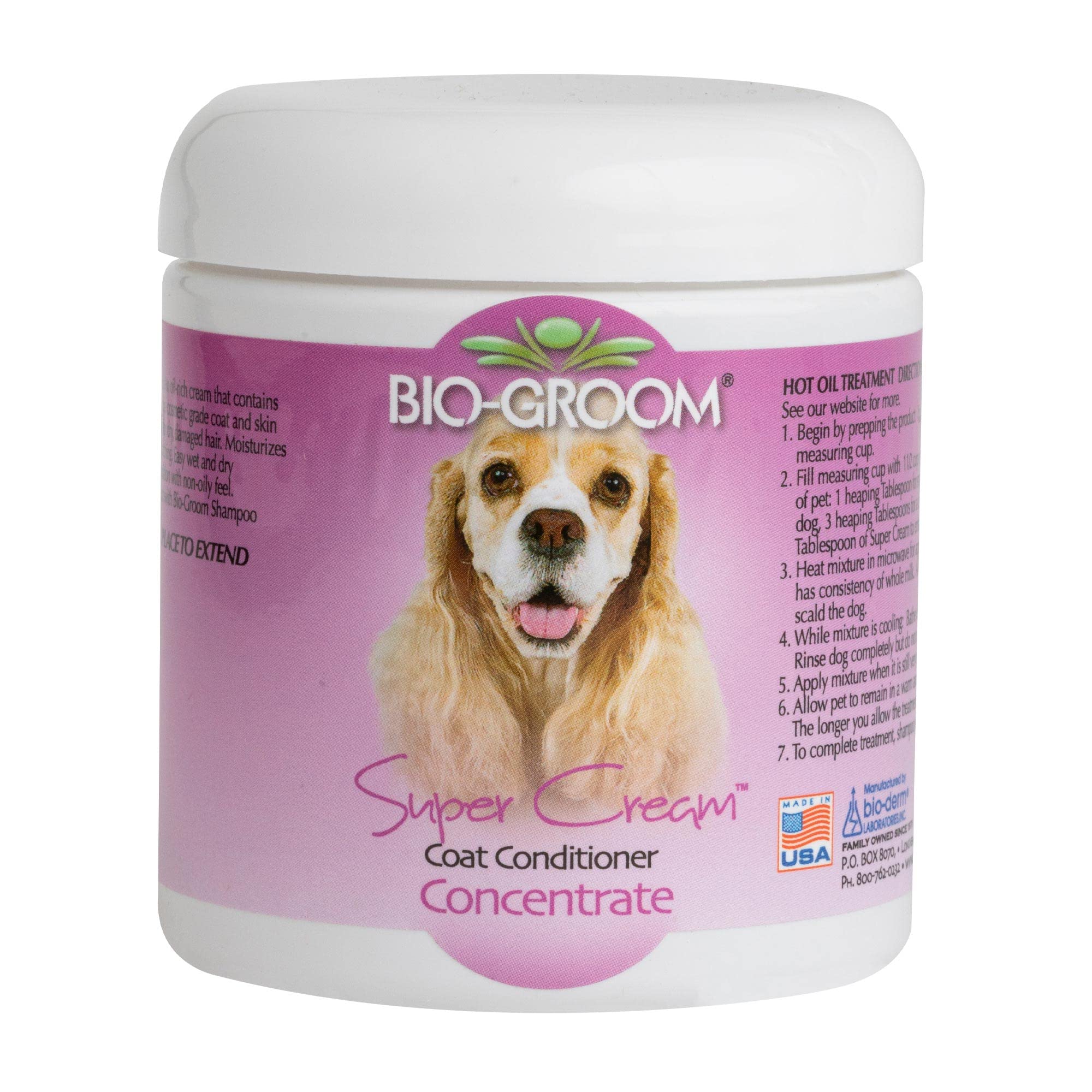 Bio-Groom Super Cream Dog Conditioner - Concentrated Coat Conditioner, Dog Bathing Supplies, Puppy Wash, Cat & Dog Grooming Supplies For Sensitive Skin, Cruelty-Free, Made In Usa - 8 Fl Oz 1-Pack
