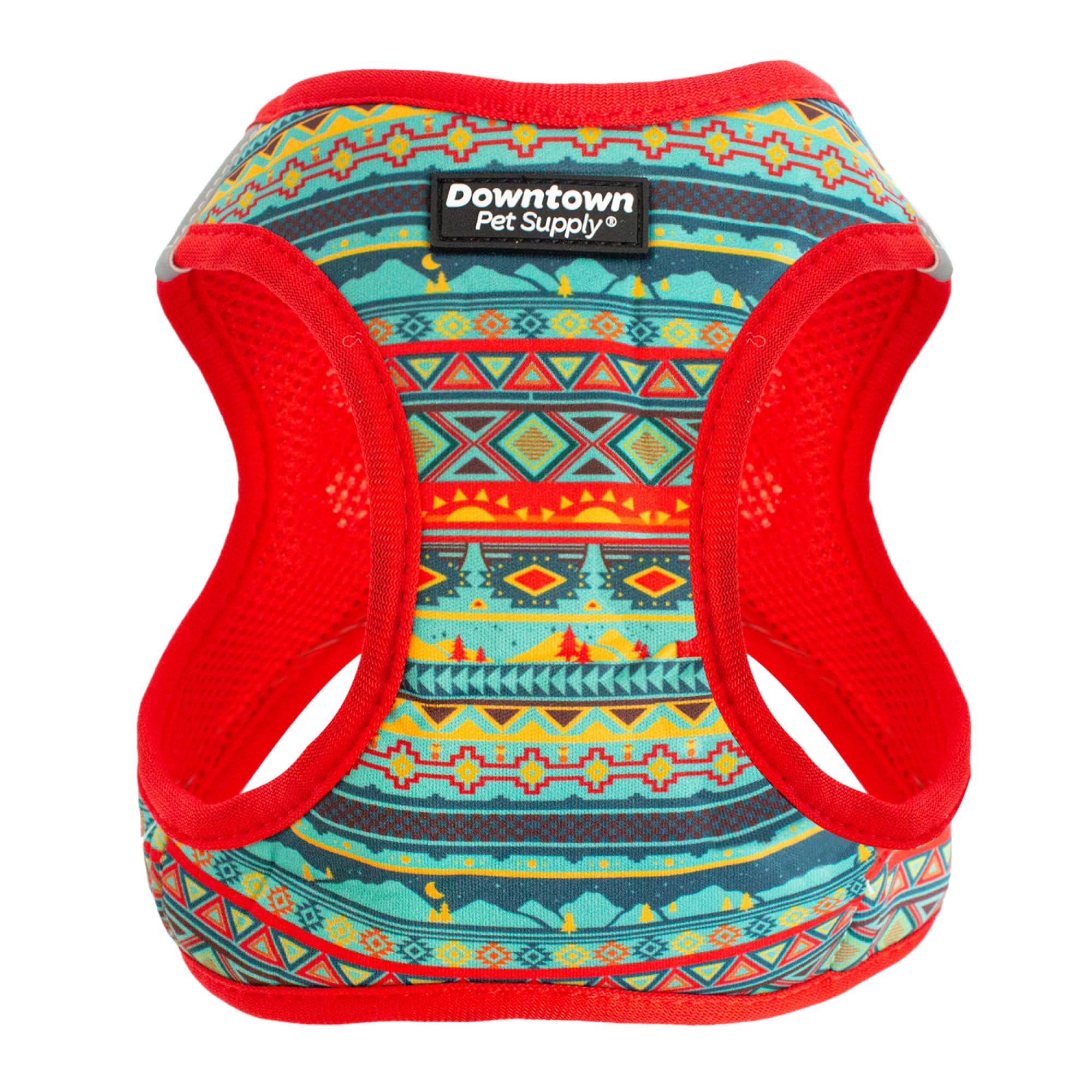 Downtown Pet Supply Step In Dog Harness No Pull, X-Large, Tribal - Adjustable Harness With Padded Mesh Fabric And Reflective Tri