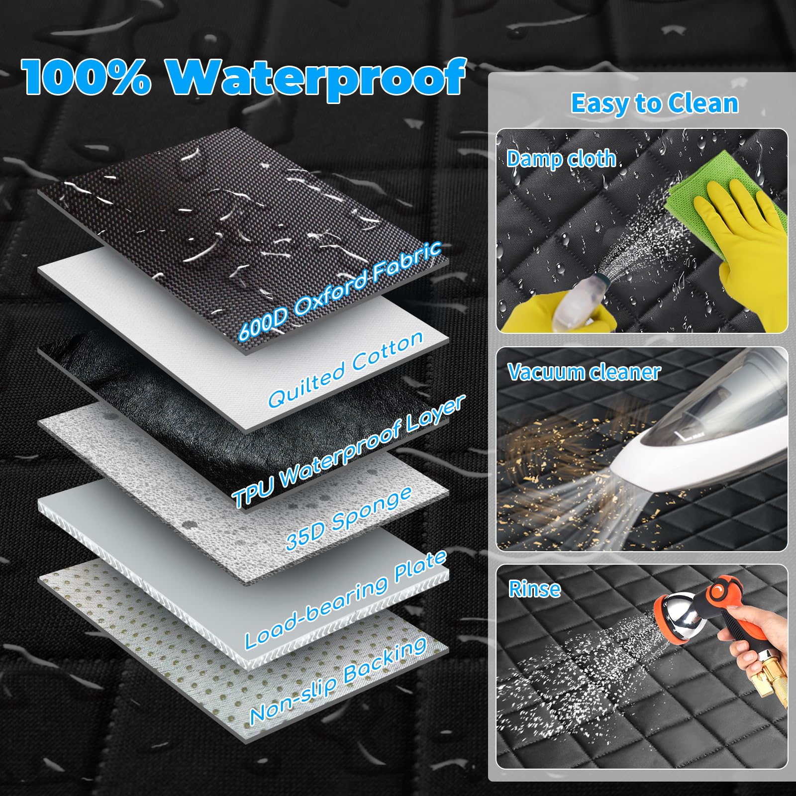 Urpower Back Seat Extender For Dogs, Dog Car Seat Cover Hard Bottom Holds 400 Lbs, Waterproof Dog Hammock For Car Pet Backseat Protector With Mesh Window, Large Space Dog Travel Bed For Car & Suv